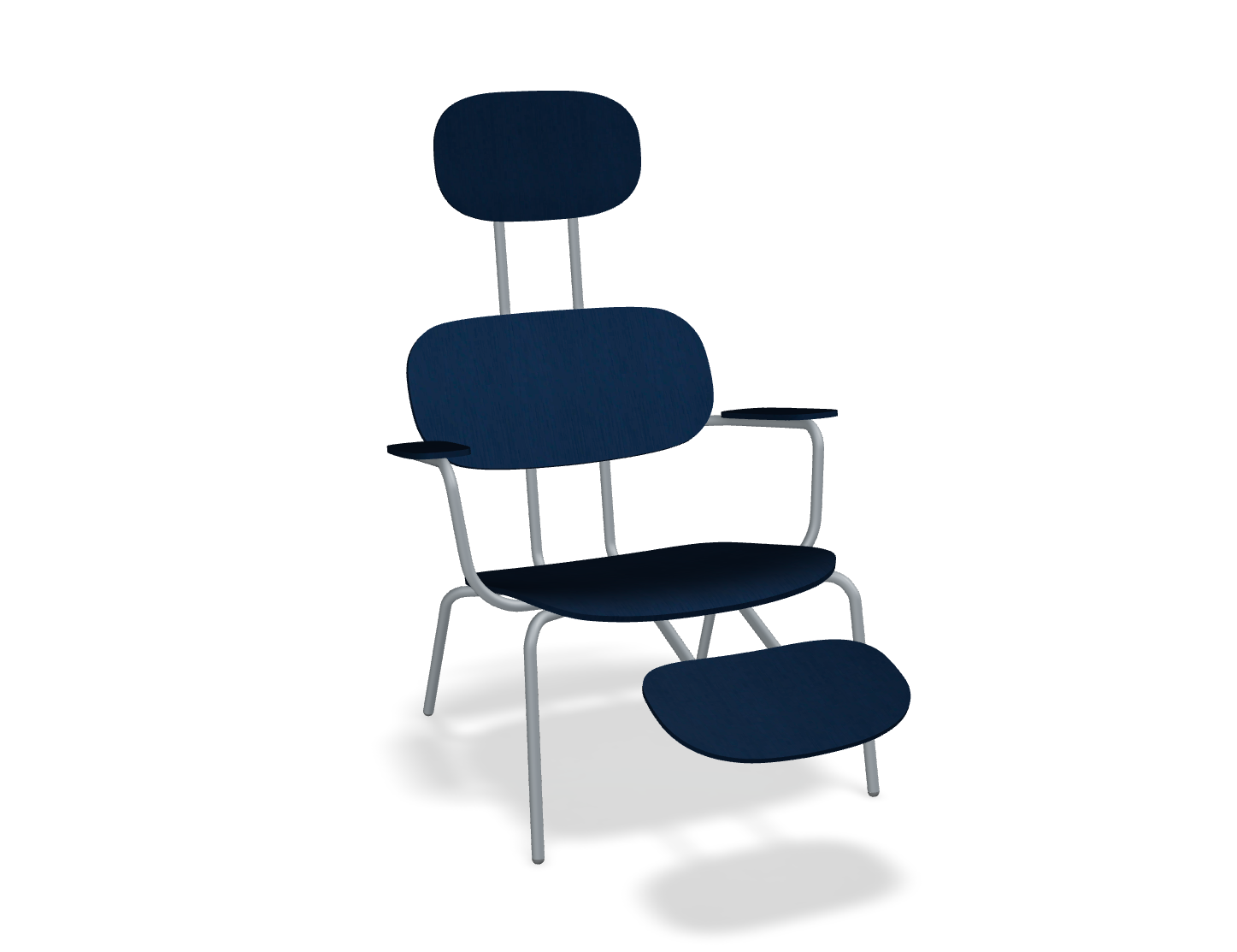 Fotel z zagłówkiem NEW SCHOOL LOUNGE ciemnoszara podstawa – .mdd