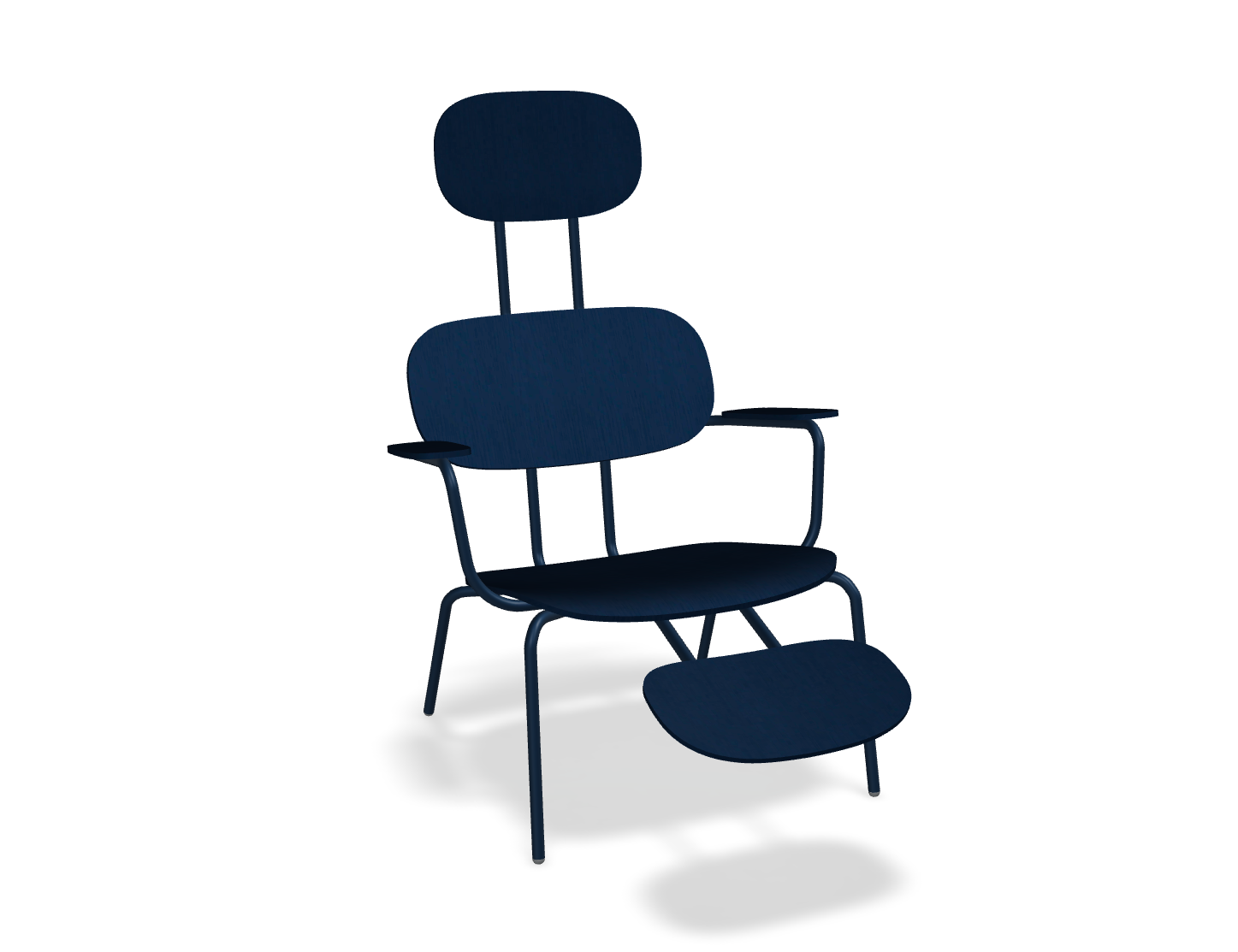 Fotel z zagłówkiem NEW SCHOOL LOUNGE niebieska podstawa – .mdd
