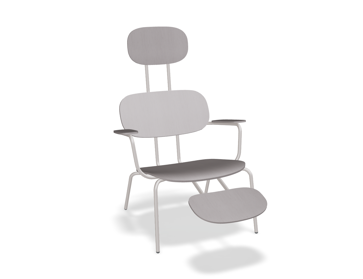 Fotel z zagłówkiem NEW SCHOOL LOUNGE beżowa podstawa – .mdd