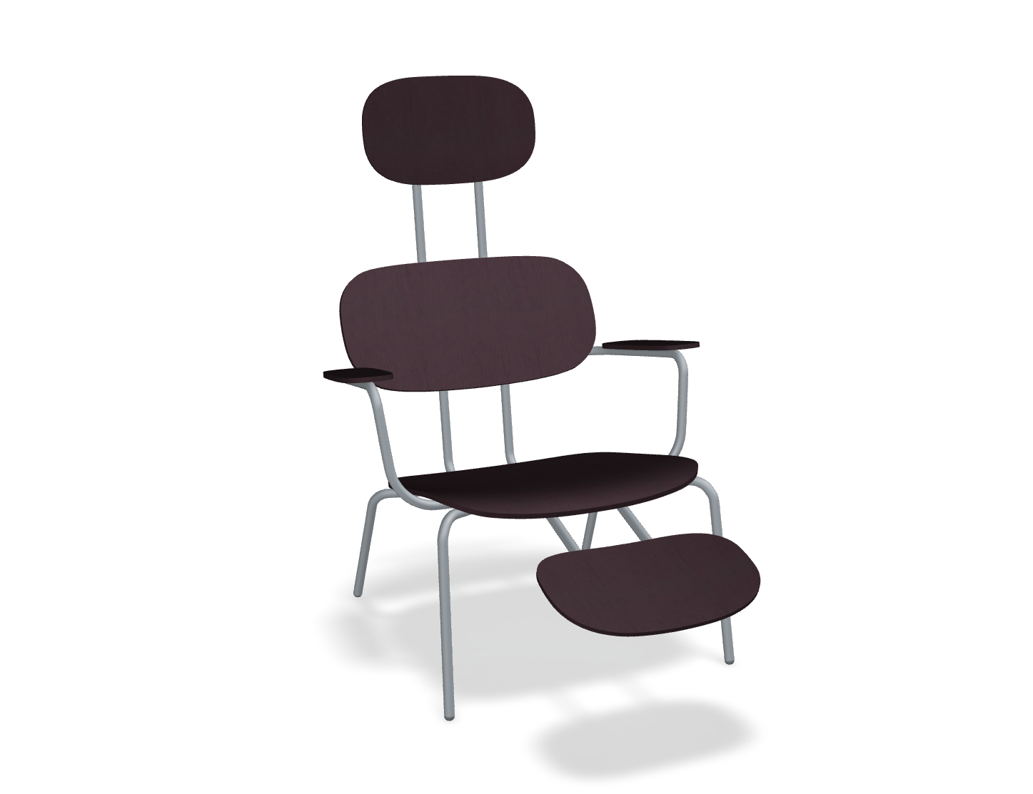 Fotel z zagłówkiem NEW SCHOOL LOUNGE ciemnoszara podstawa – .mdd