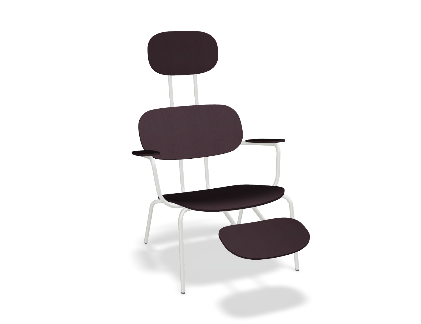Fotel z zagłówkiem NEW SCHOOL LOUNGE perłowa podstawa – .mdd