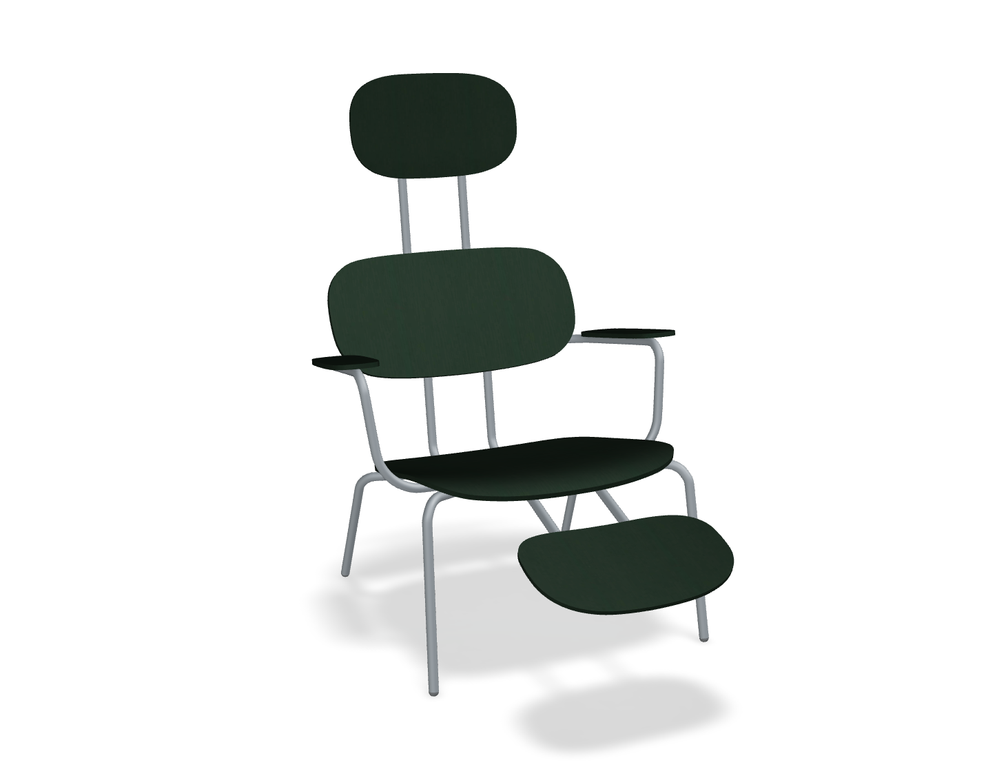 Fotel z zagłówkiem NEW SCHOOL LOUNGE ciemnoszara podstawa – .mdd