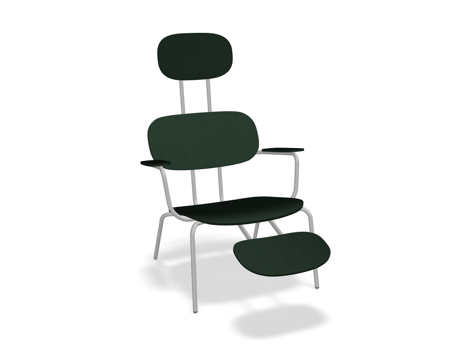 Fotel z zagłówkiem NEW SCHOOL LOUNGE jasnoszara podstawa – .mdd