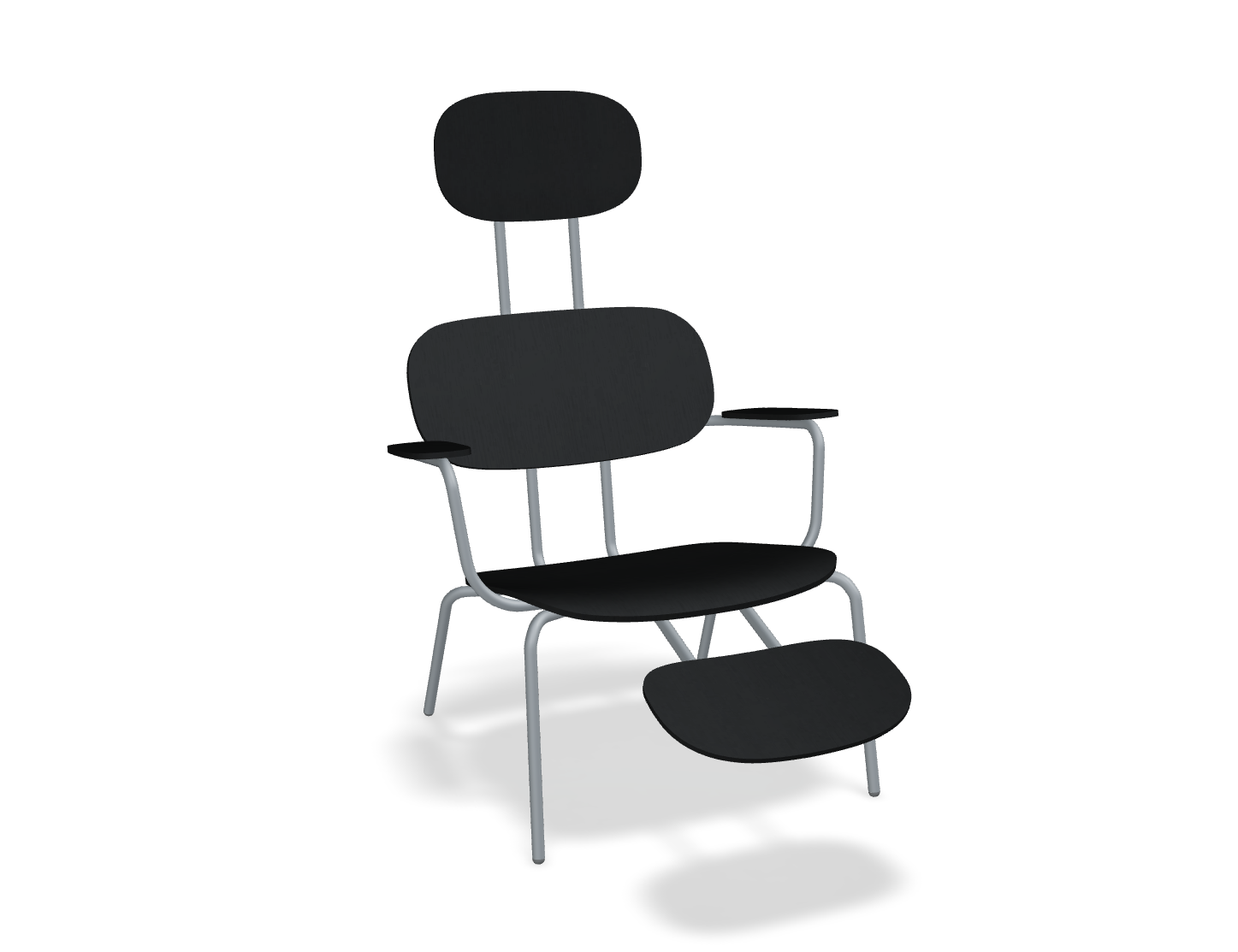 Fotel z zagłówkiem NEW SCHOOL LOUNGE ciemnoszara podstawa – .mdd