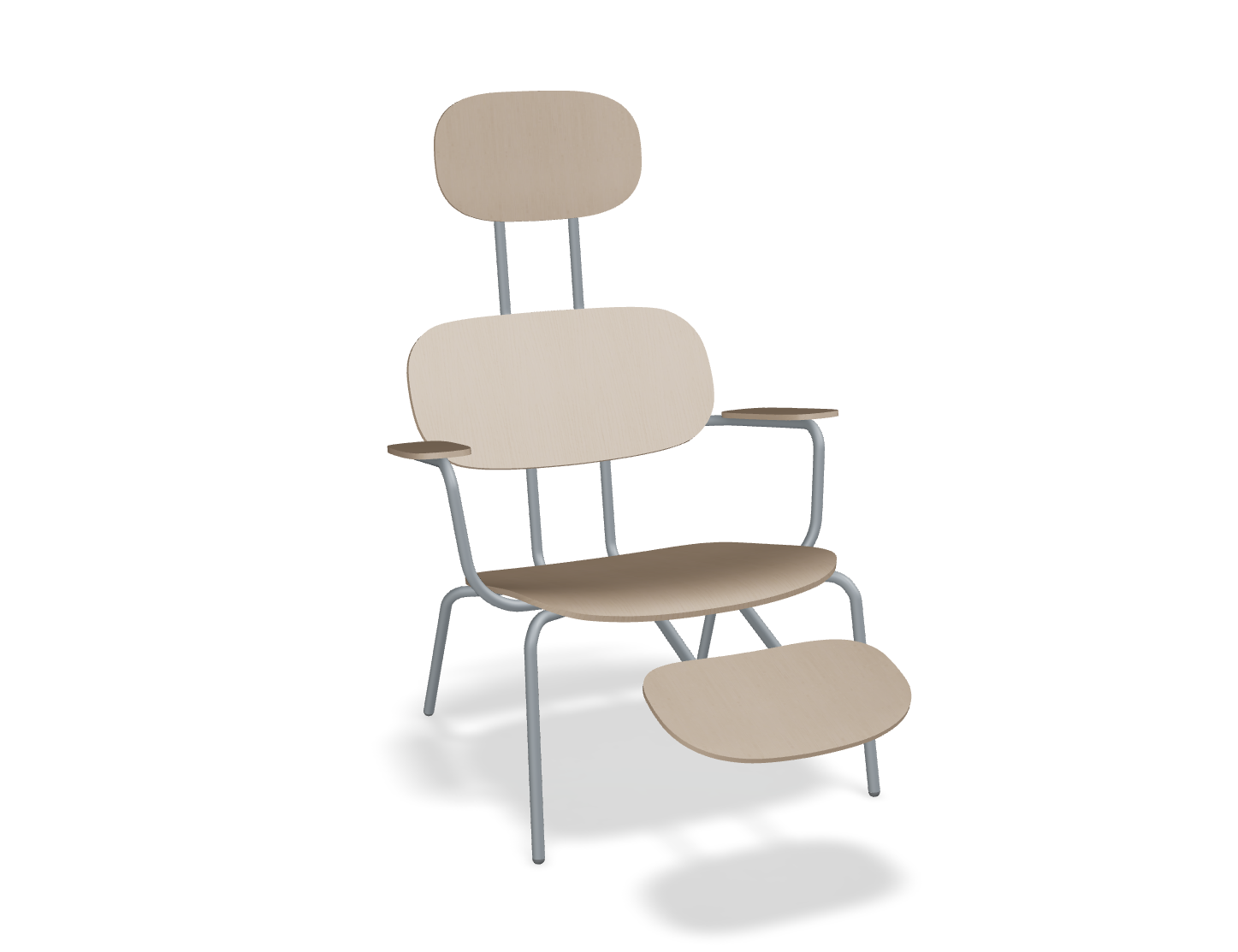 Fotel z zagłówkiem NEW SCHOOL LOUNGE ciemnoszara podstawa – .mdd