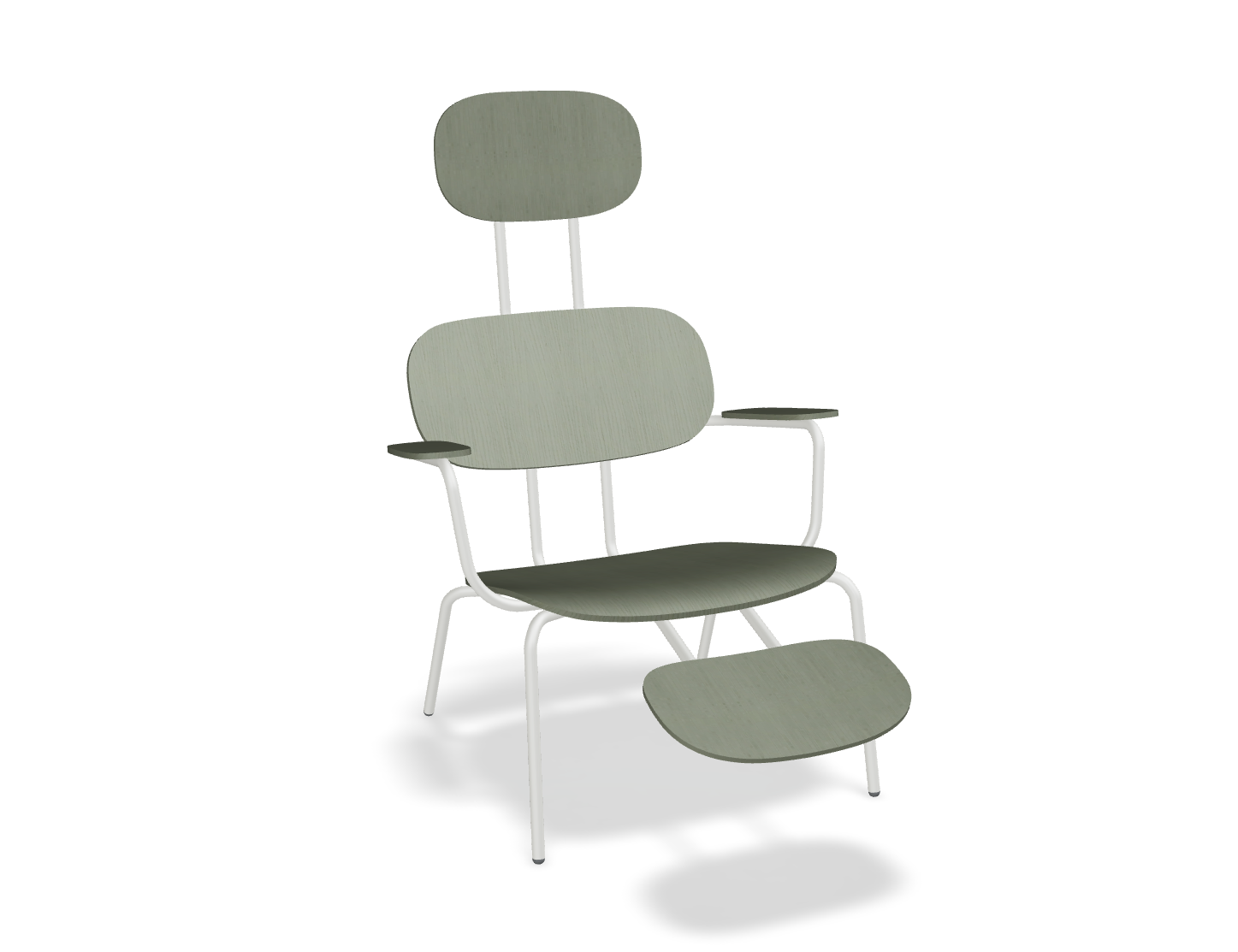 Fotel z zagłówkiem NEW SCHOOL LOUNGE perłowa podstawa – .mdd