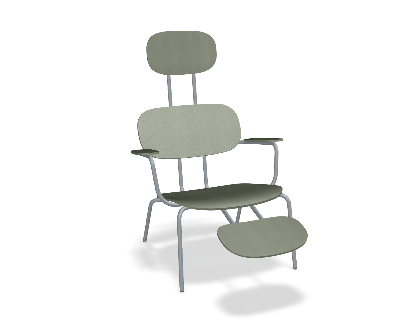 Fotel z zagłówkiem NEW SCHOOL LOUNGE ciemnoszara podstawa – .mdd