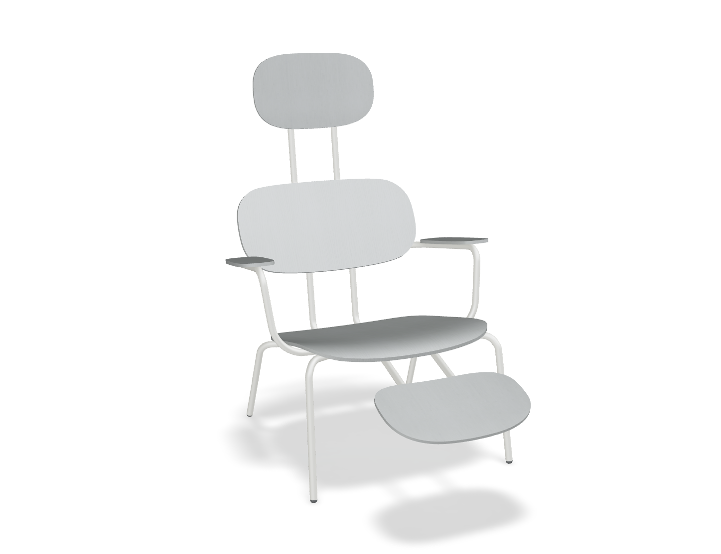Fotel z zagłówkiem NEW SCHOOL LOUNGE perłowa podstawa – .mdd