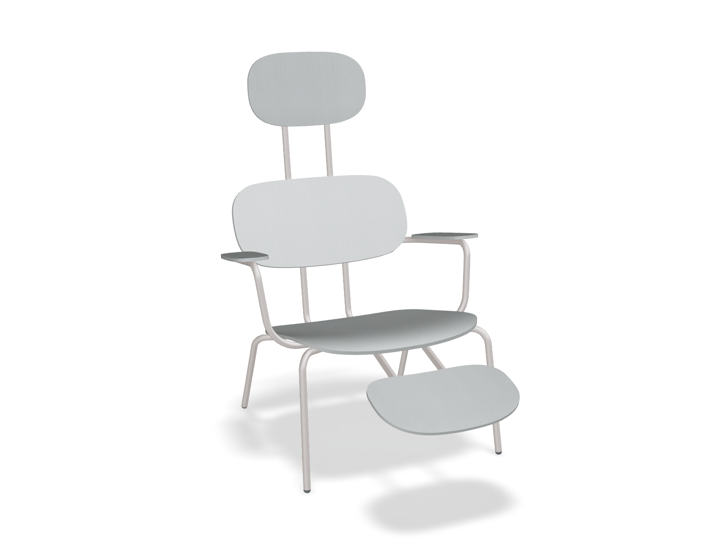 Fotel z zagłówkiem NEW SCHOOL LOUNGE beżowa podstawa – .mdd