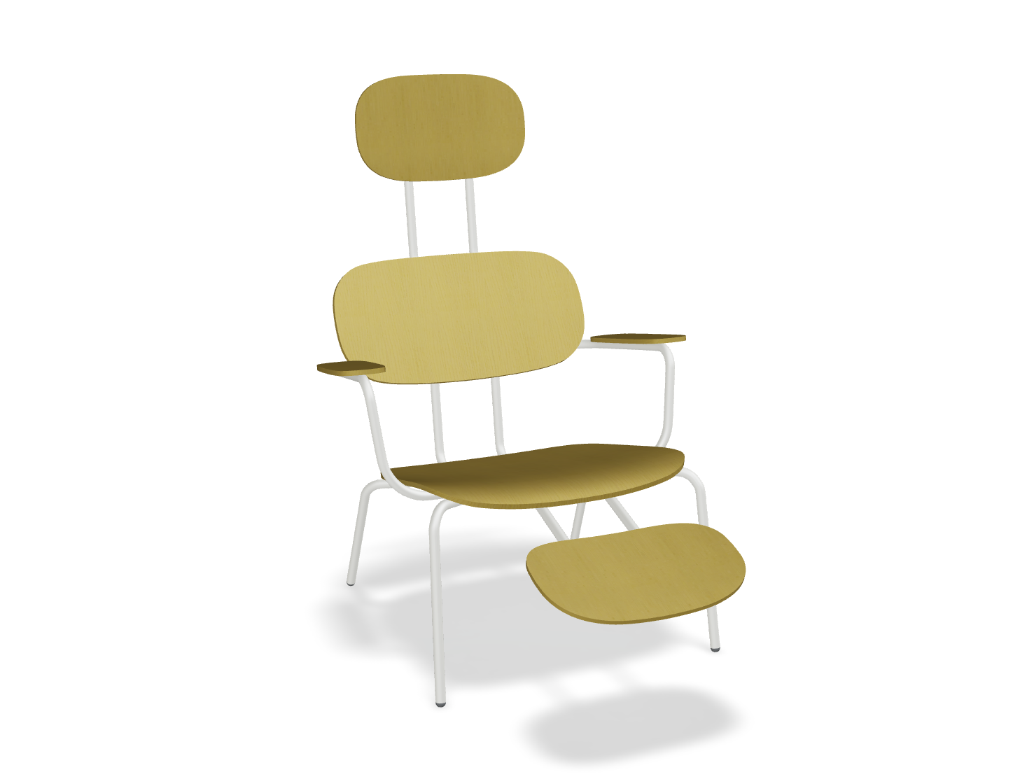 Fotel z zagłówkiem NEW SCHOOL LOUNGE perłowa podstawa – .mdd