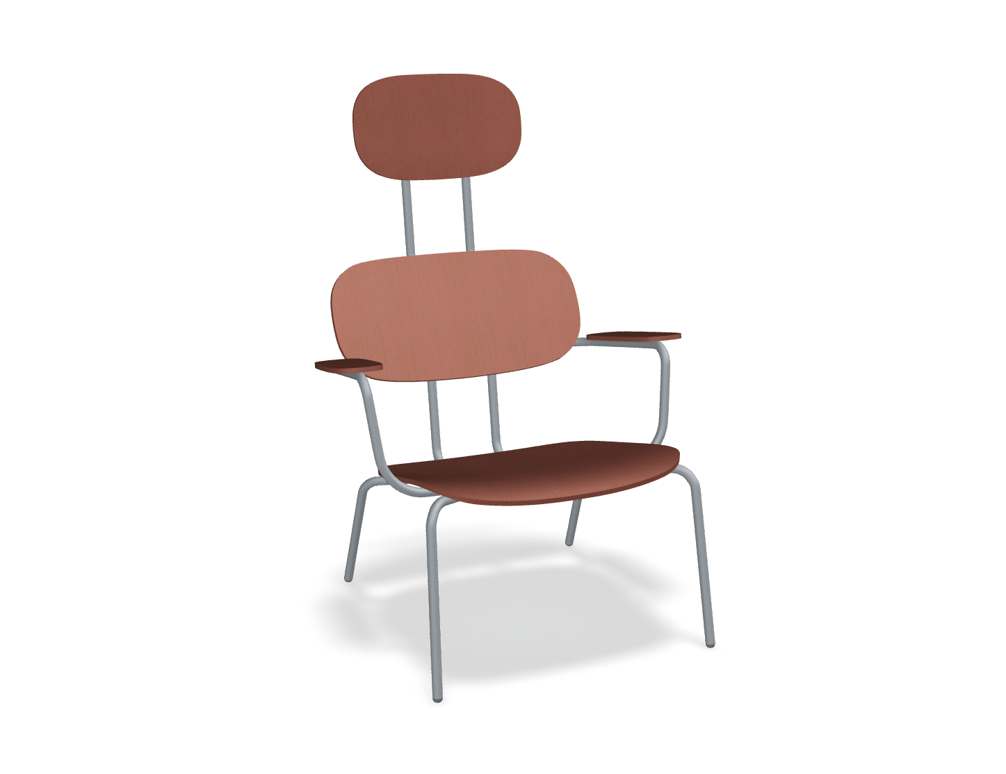 Fotel z zagłówkiem NEW SCHOOL LOUNGE ciemnoszara podstawa – .mdd
