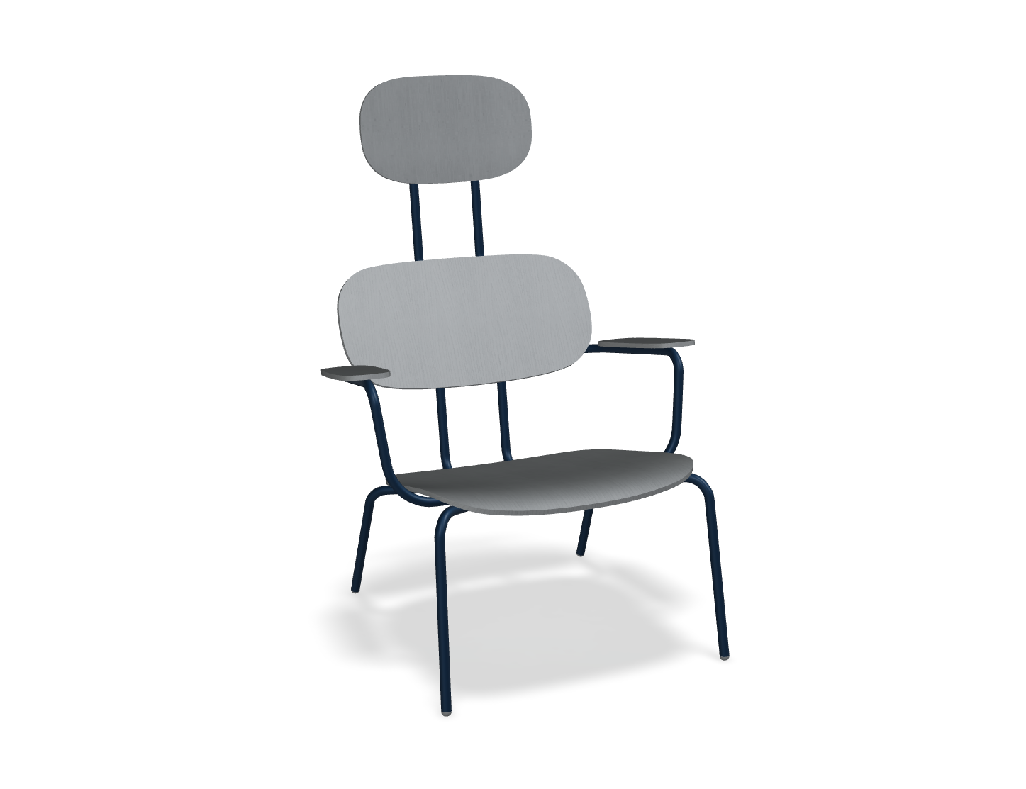 Fotel z zagłówkiem NEW SCHOOL LOUNGE niebieska podstawa – .mdd
