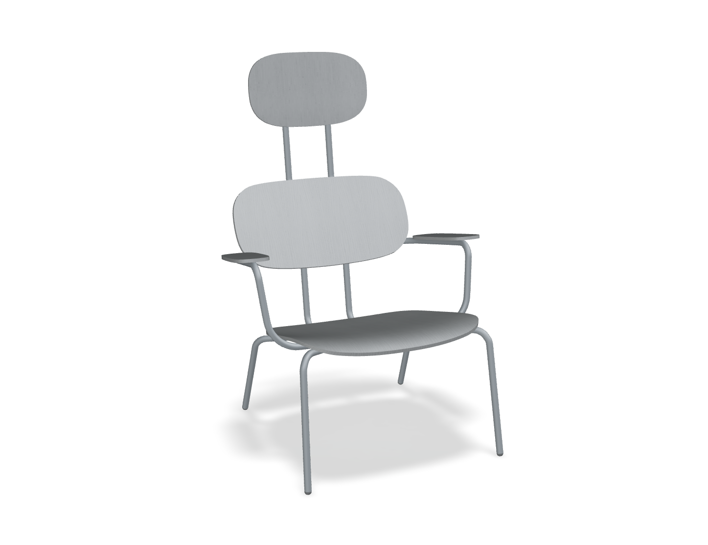Fotel z zagłówkiem NEW SCHOOL LOUNGE ciemnoszara podstawa – .mdd