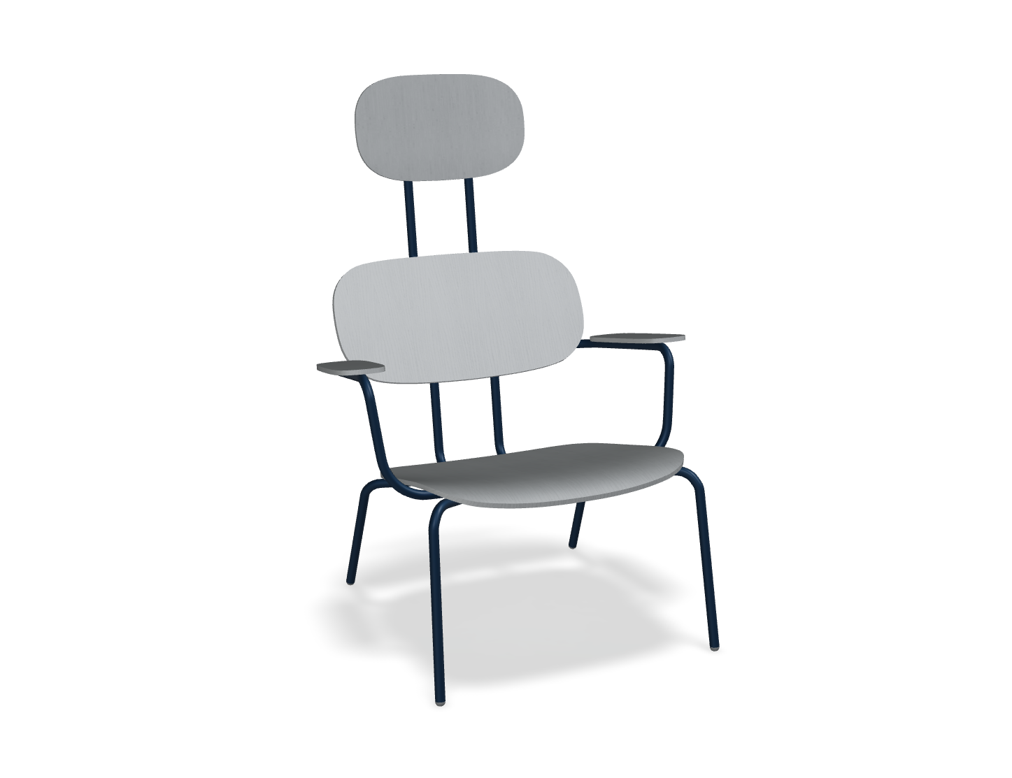 Fotel z zagłówkiem NEW SCHOOL LOUNGE niebieska podstawa – .mdd