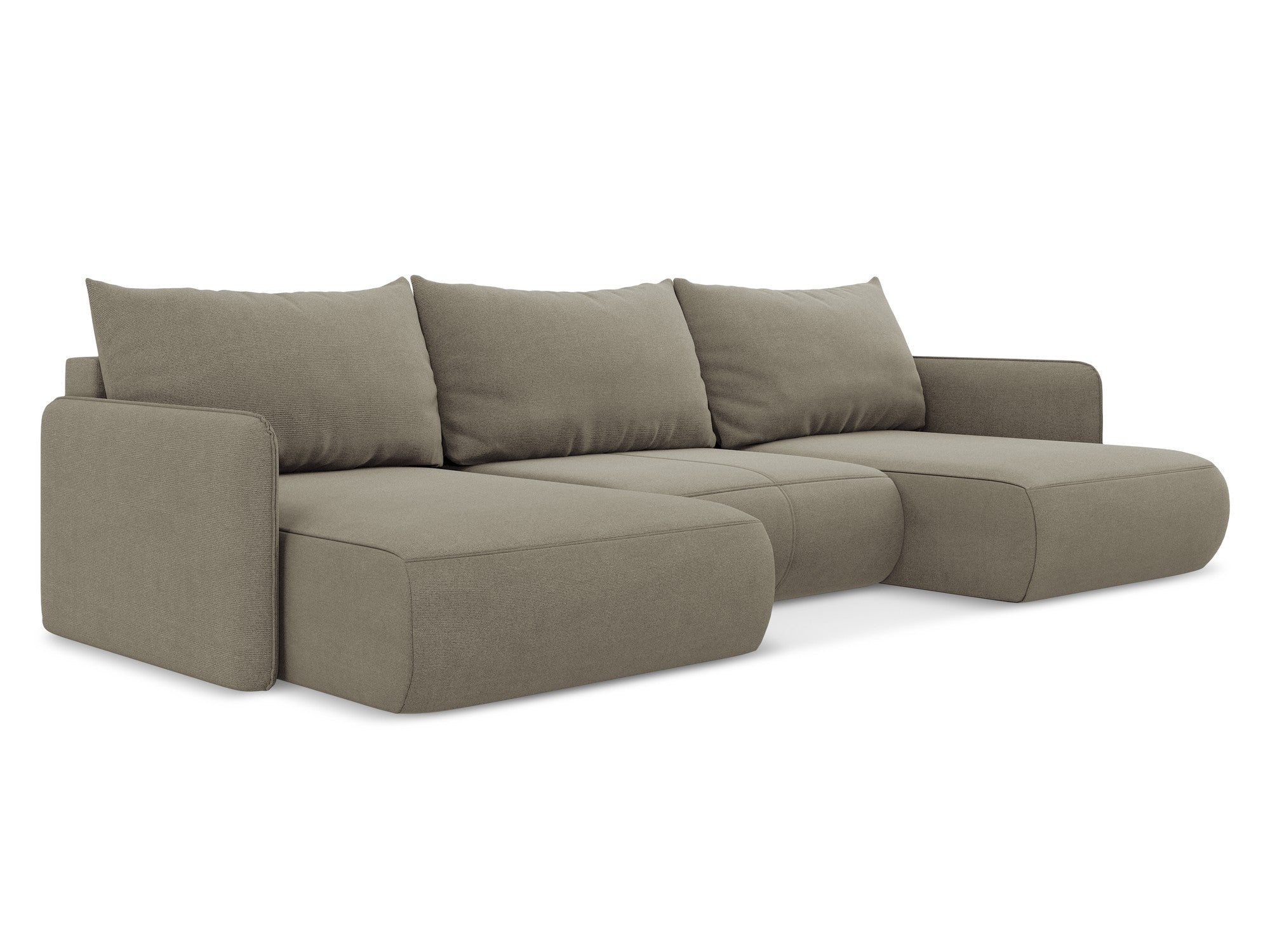 Panoramic Corner Sofa with Sleeping Function NANEA Dark Beige