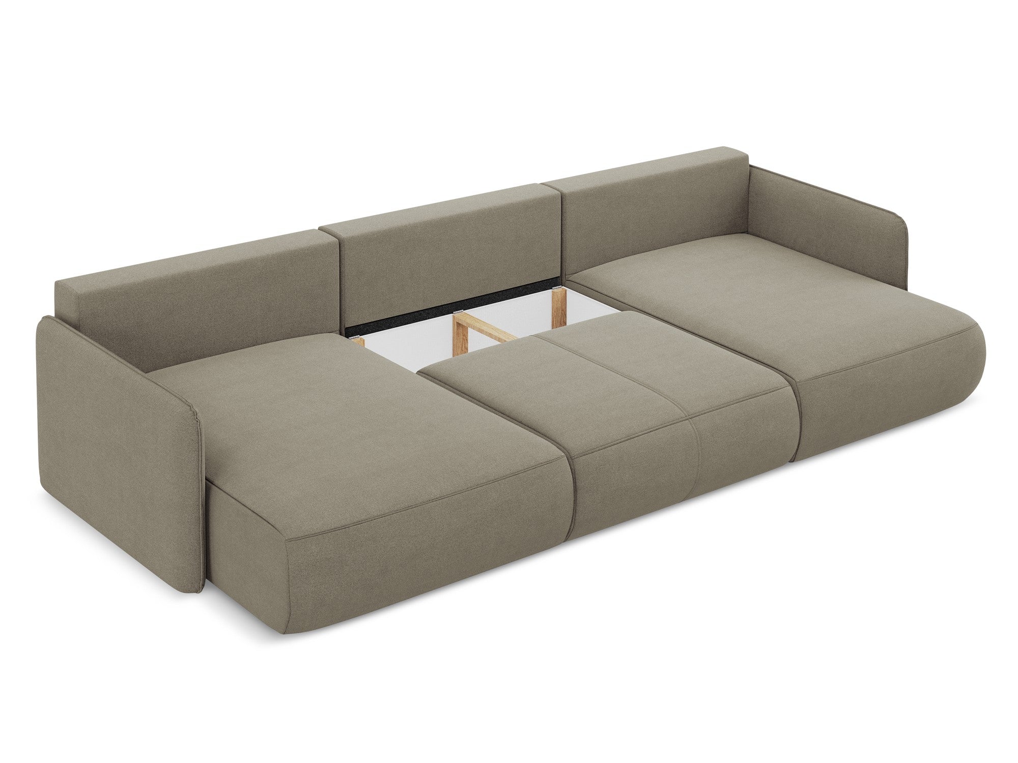 Panoramic Corner Sofa with Sleeping Function NANEA Dark Beige