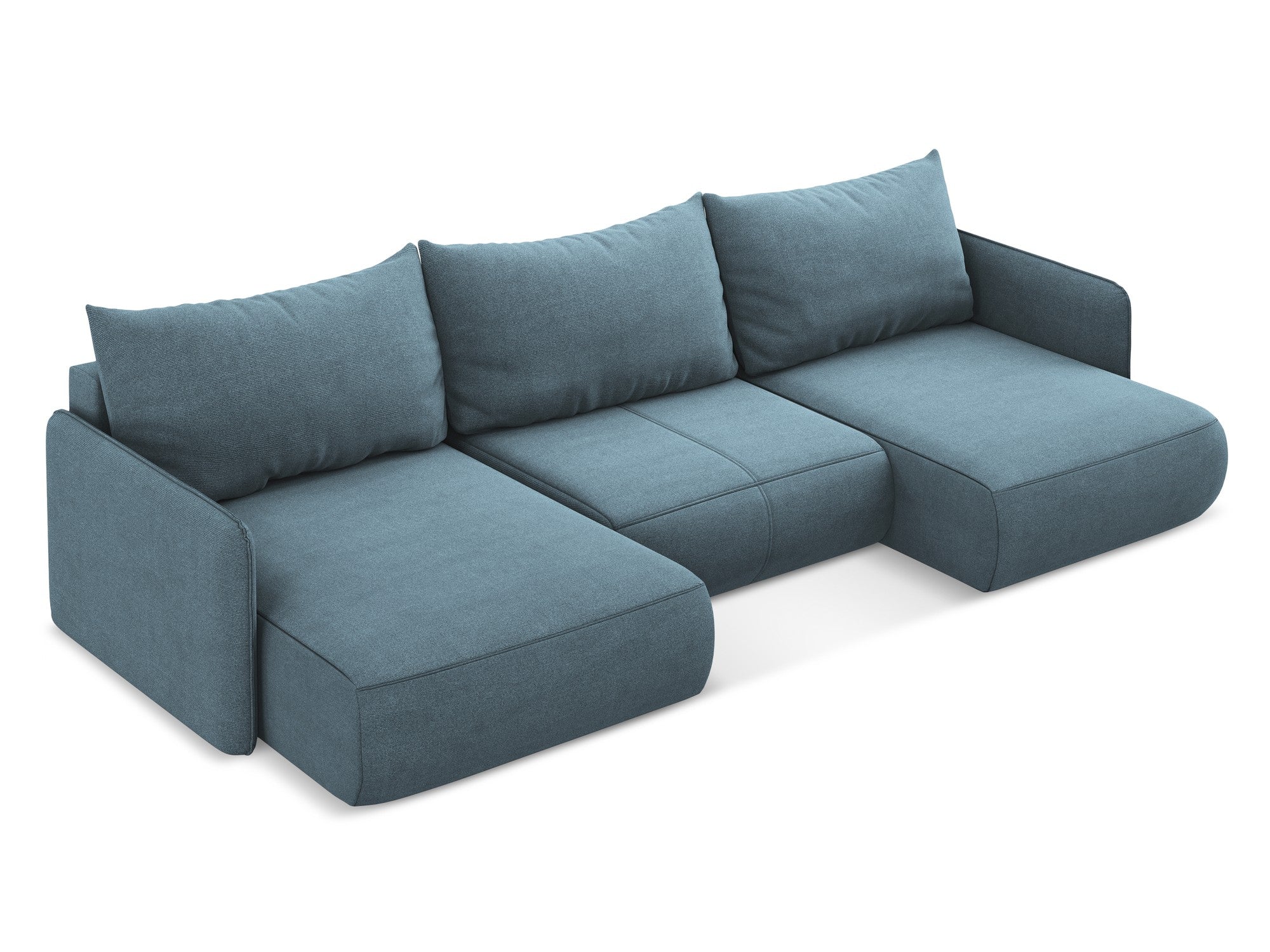 Panoramic Corner Sofa with Sleeping Function NANEA Light Blue