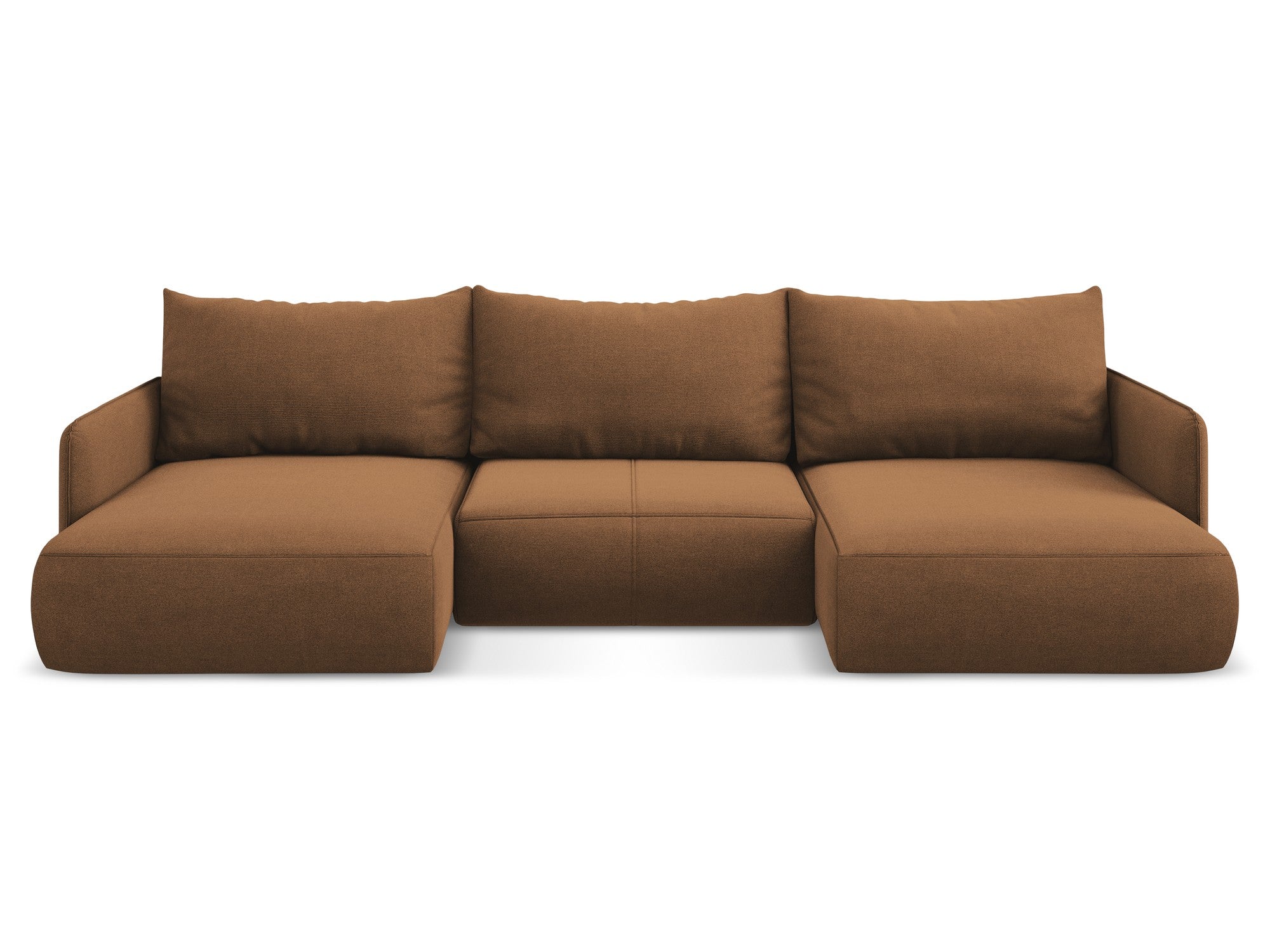 Panoramic Corner Sofa with Sleeping Function NANEA Terracotta