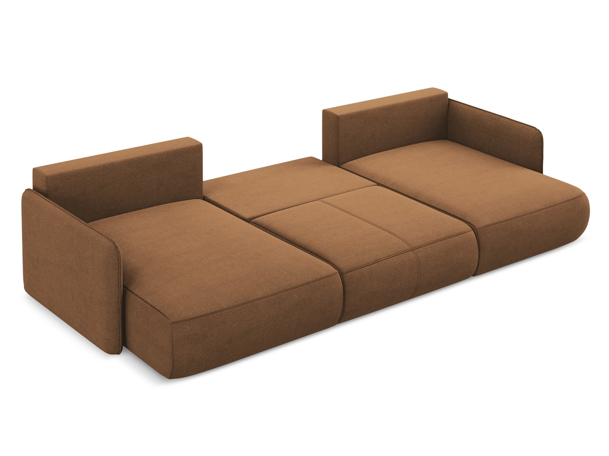 Panoramic Corner Sofa with Sleeping Function NANEA Terracotta