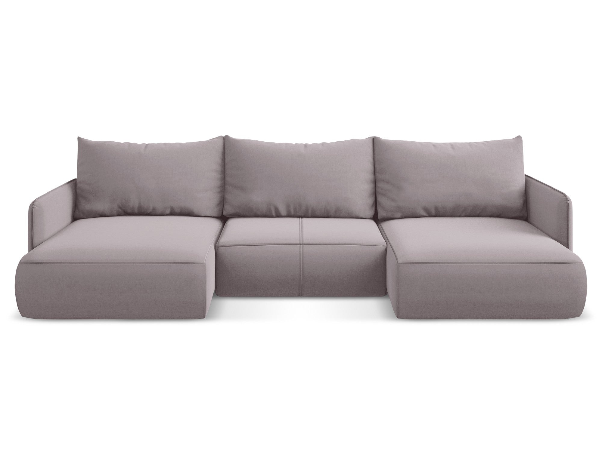 Lavender Velvet Panoramic Corner Sofa with Sleeping Function NANEA