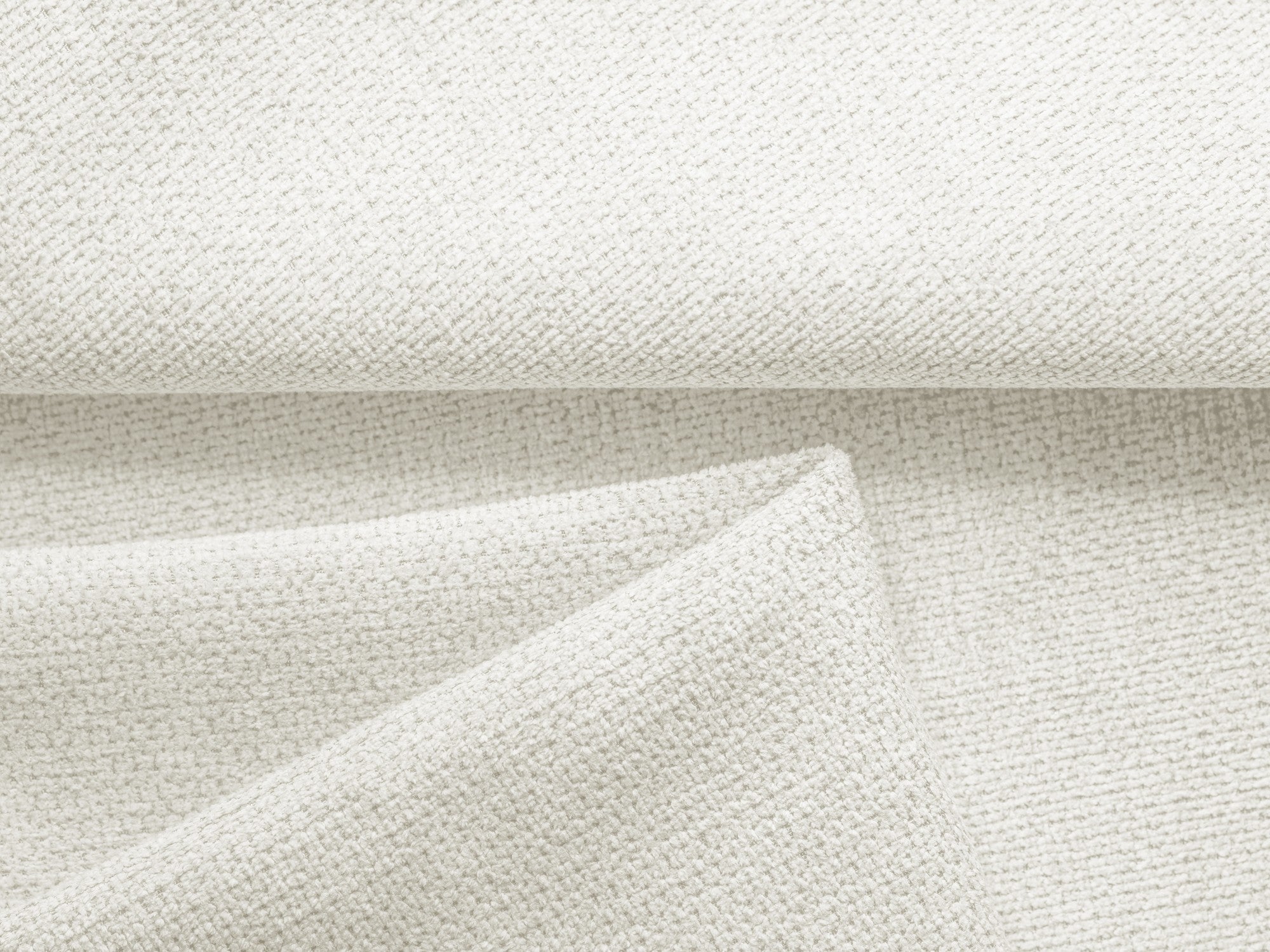 Panoramic corner sofa with sleeping function NANEA white chenille