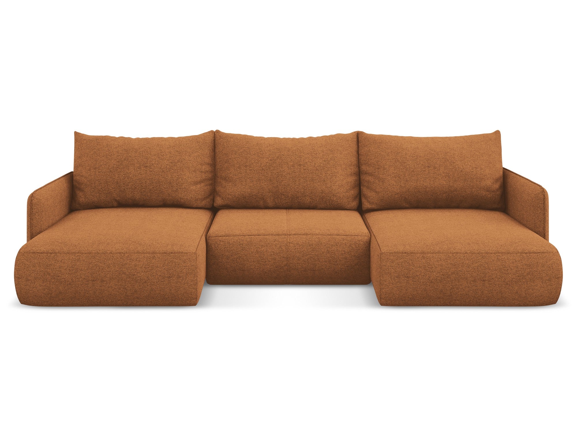 Panoramic corner sofa with sleeping function NANEA terracotta chenille