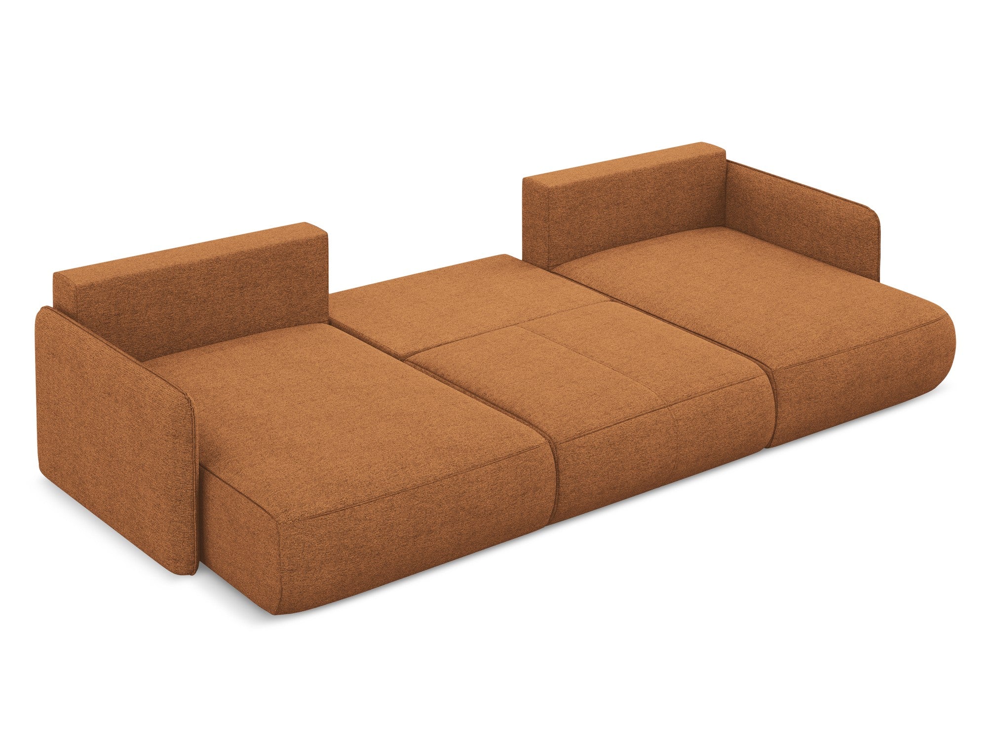 Panoramic corner sofa with sleeping function NANEA terracotta chenille