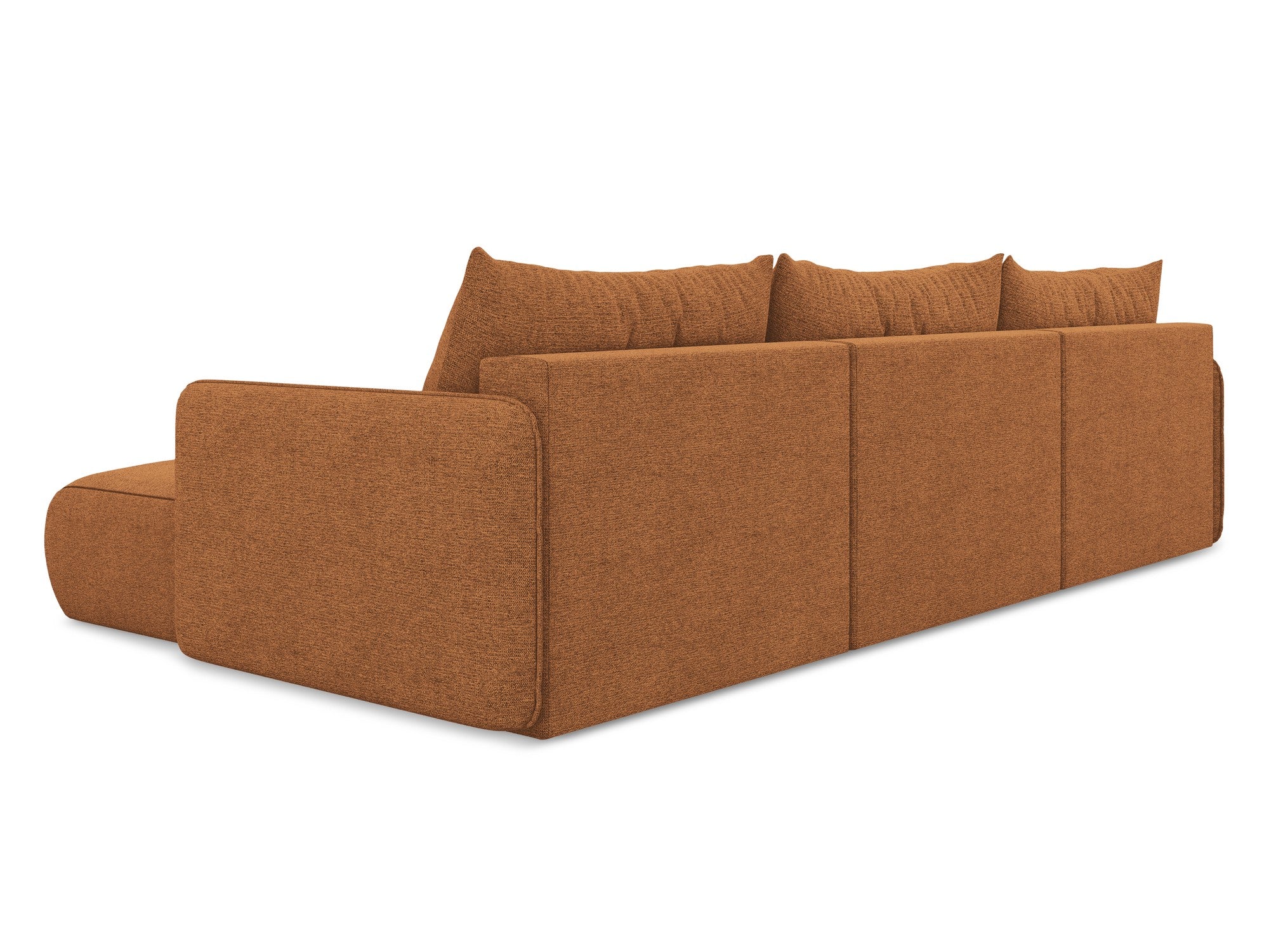 Panoramic corner sofa with sleeping function NANEA terracotta chenille