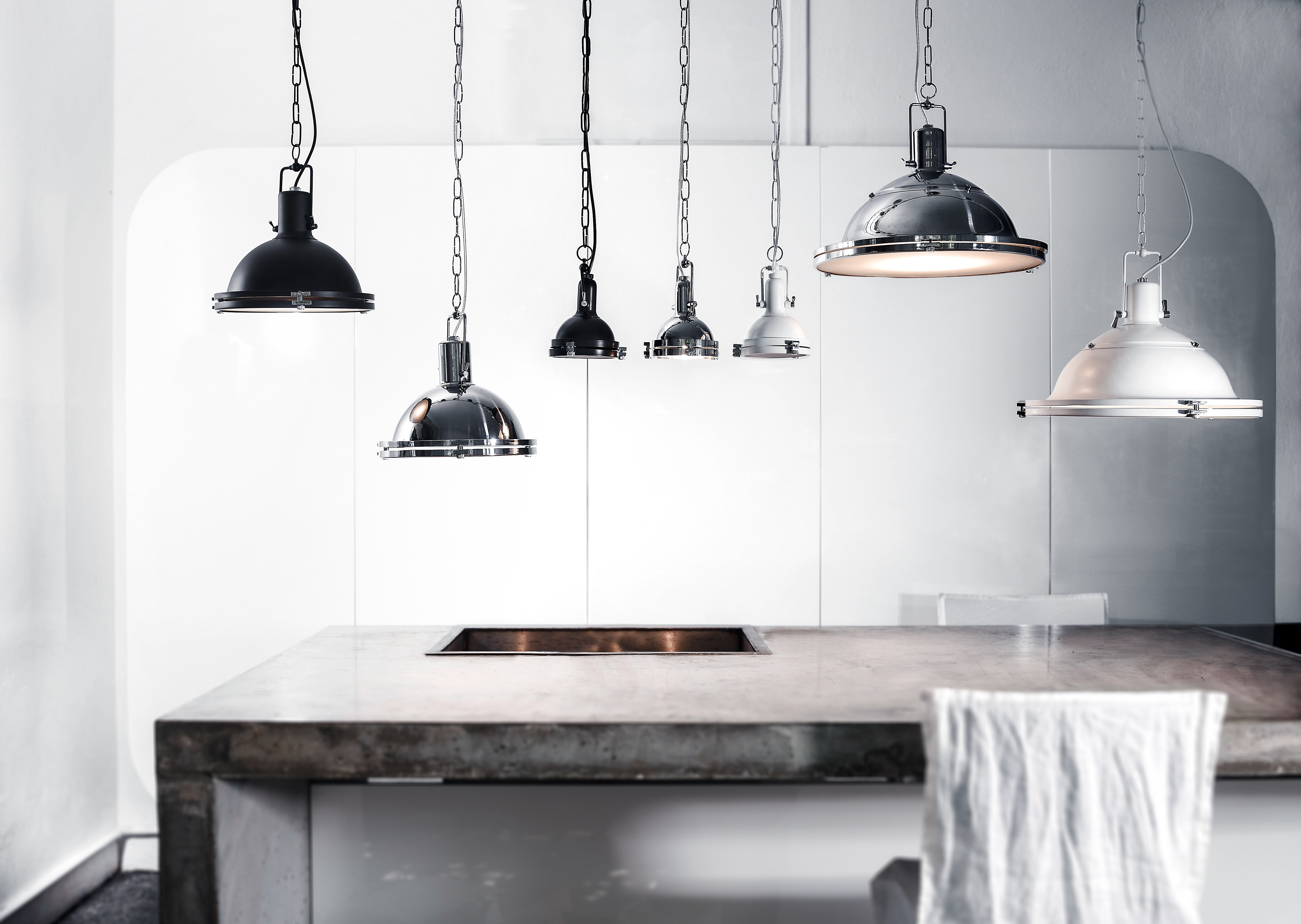 NAUTILIUS chrome pendant lamp