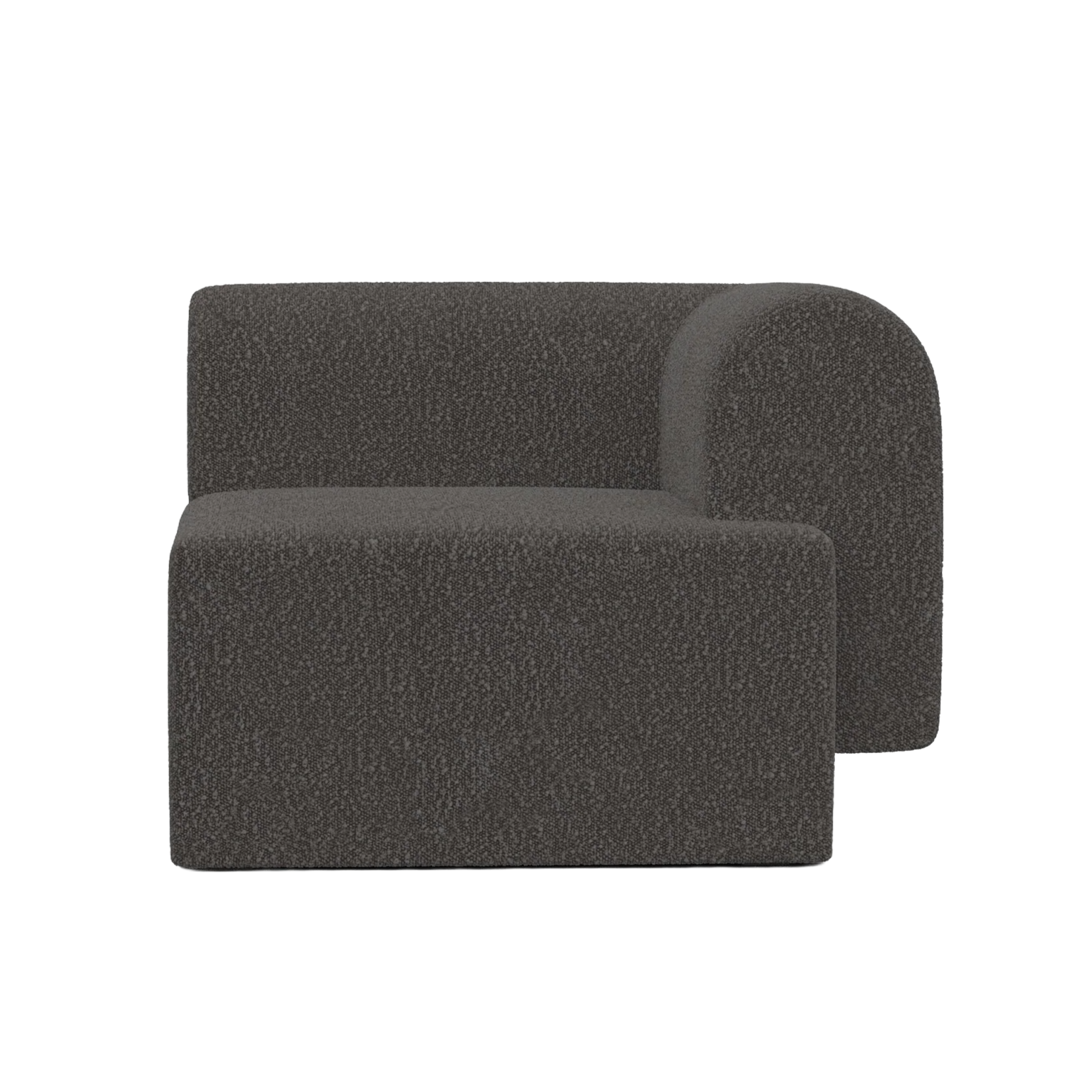 Modulares Sofa TORI - rechtes Modul in schwarzem Boucle