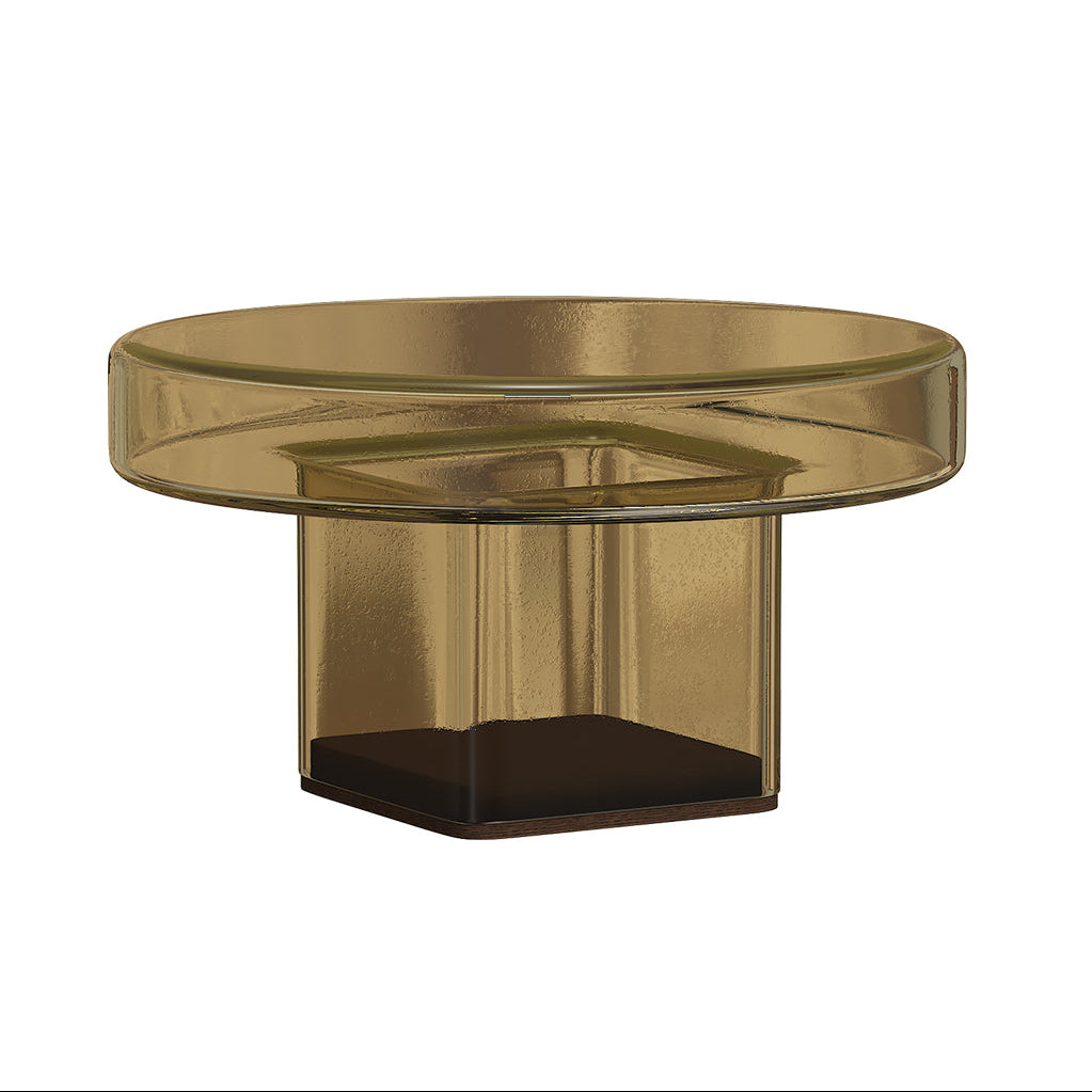 Kaffeetisch NAKED bernsteinfarbenes Glas