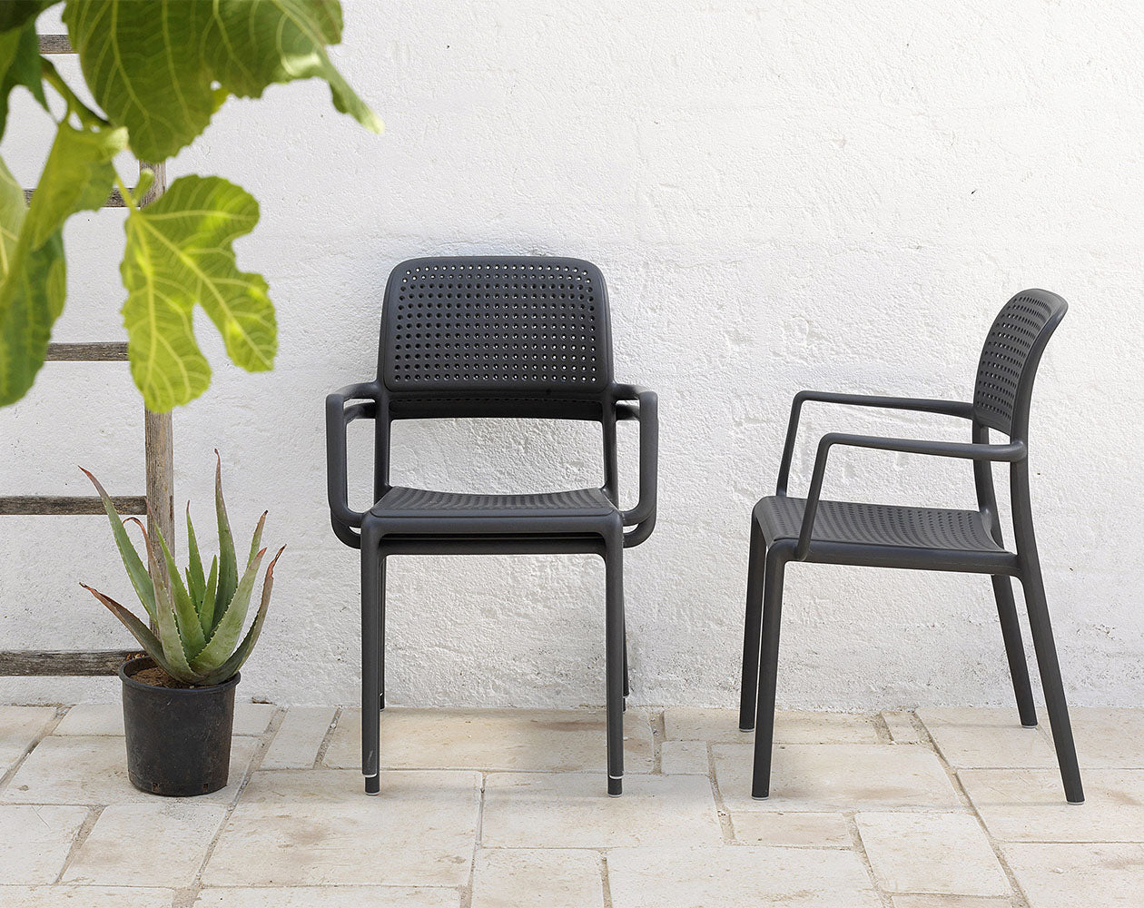 Außenstuhl mit Armlehnen BORA anthrazit