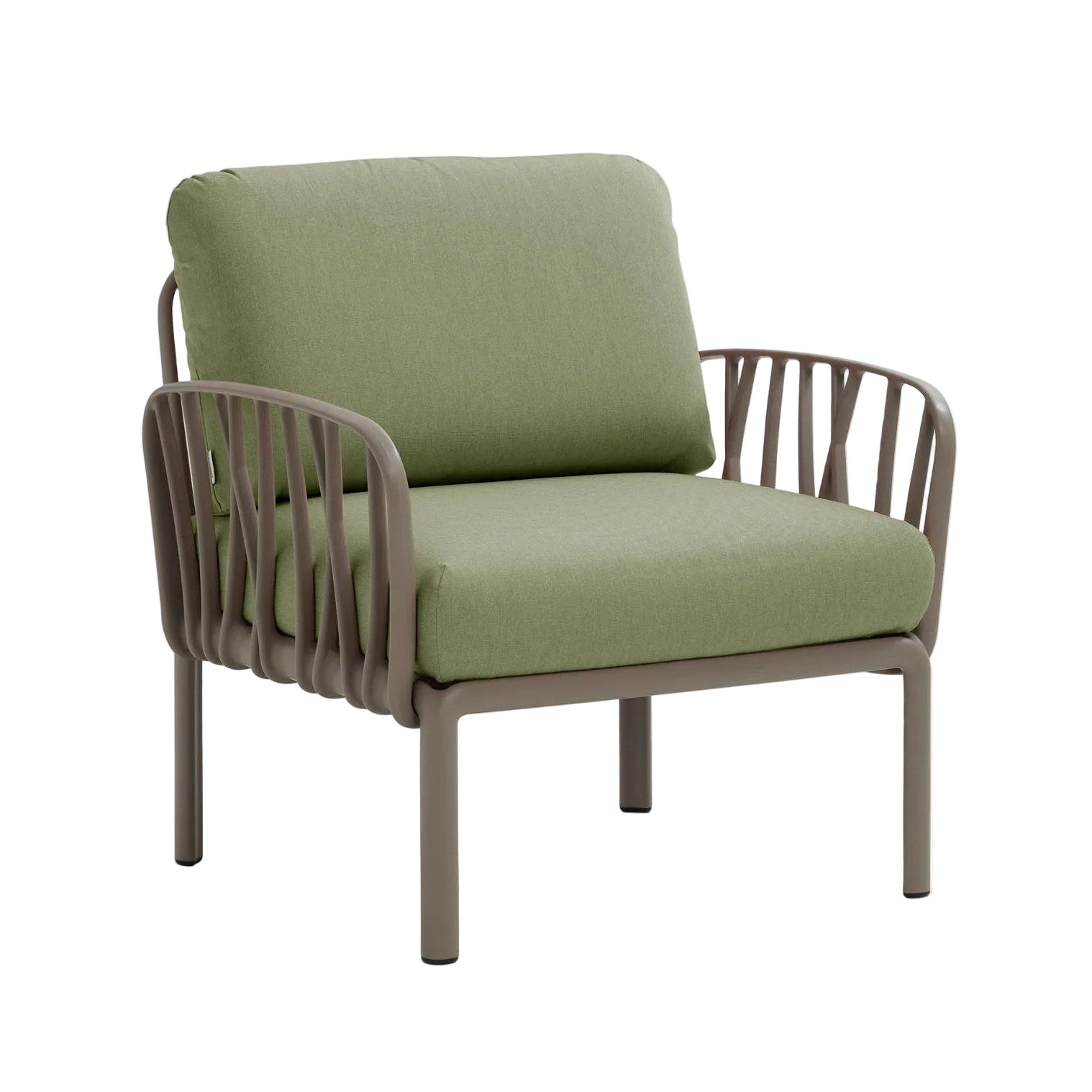 Outdoor Armchair KOMODO Dark Green Sunbrella® with Taupe Base