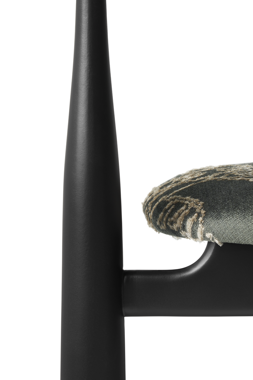 Bukowski chair animal print with a black beech base