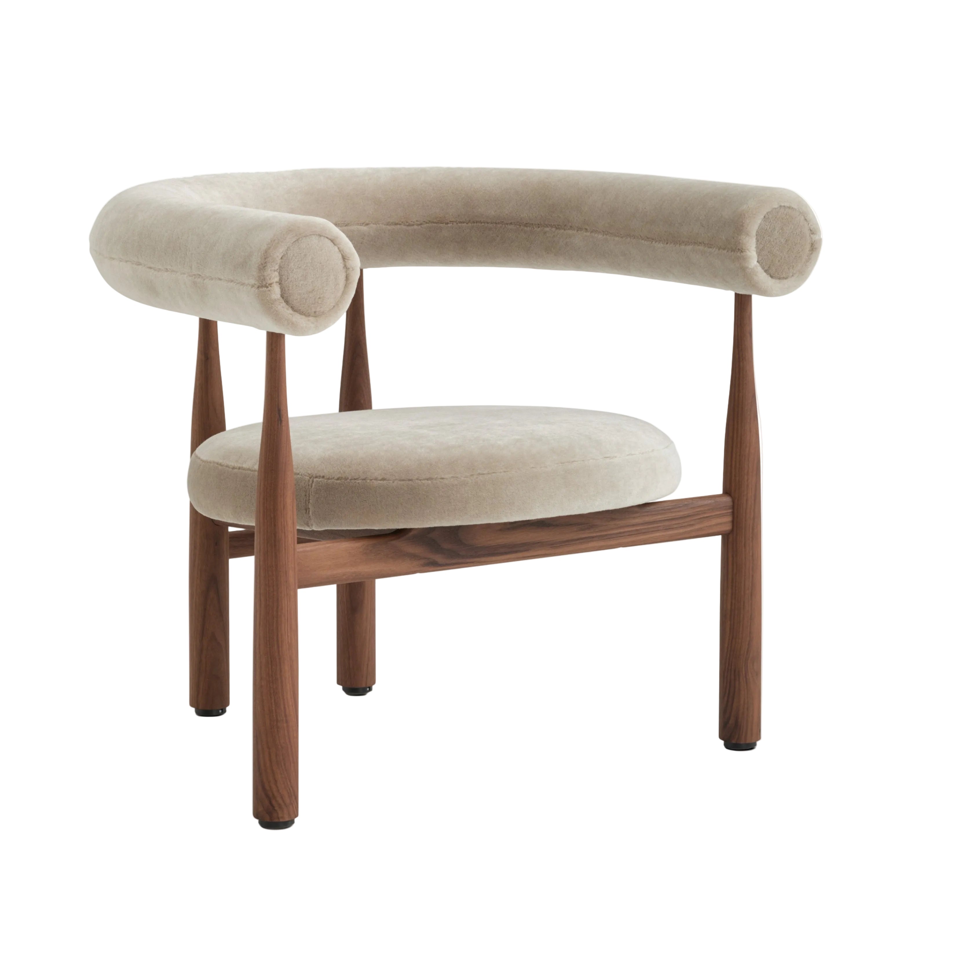 Polsterstuhl BUKOWSKI mit Nussbaumfuß