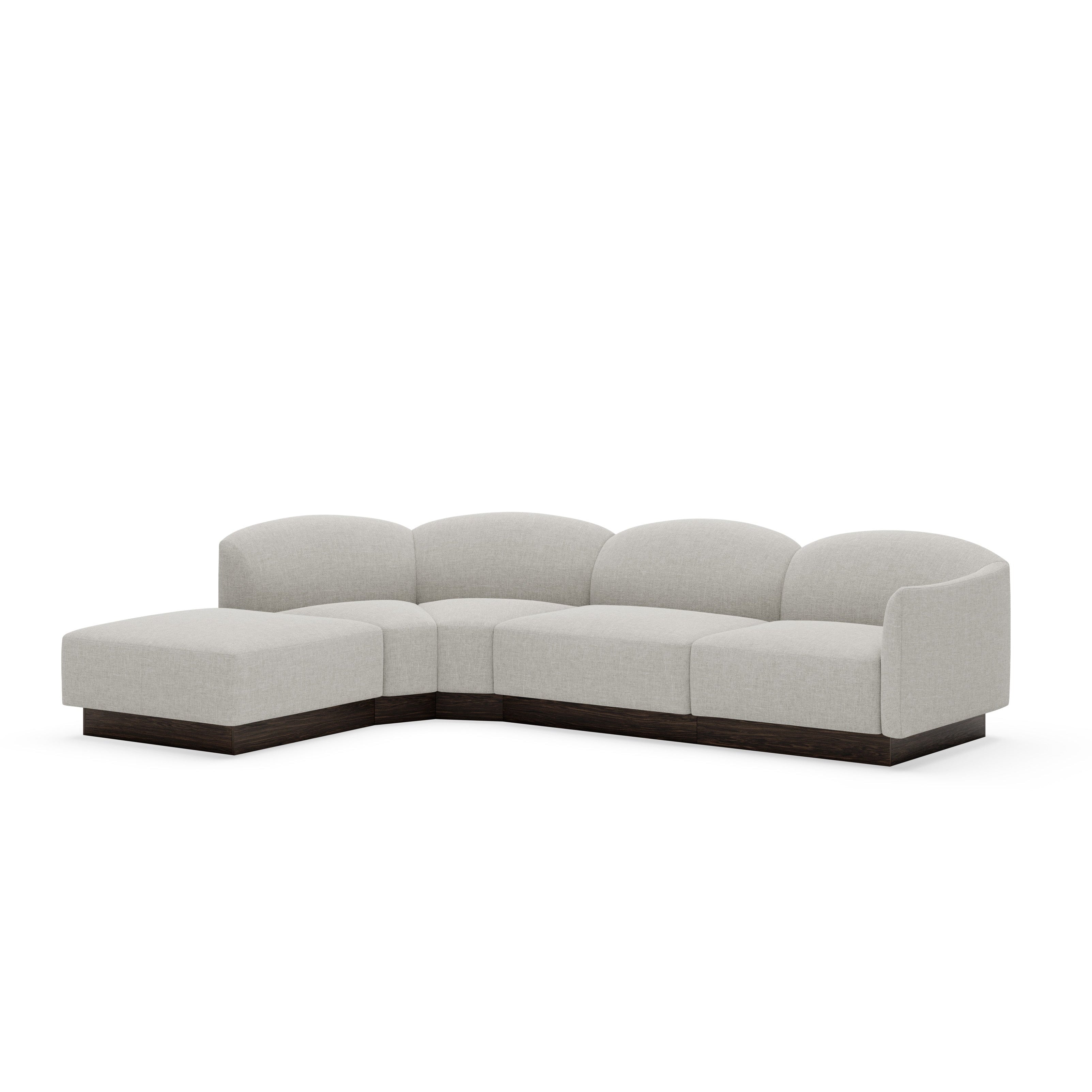 Customizable Left-Side Semi-Round Modular Corner Sofa SHORE