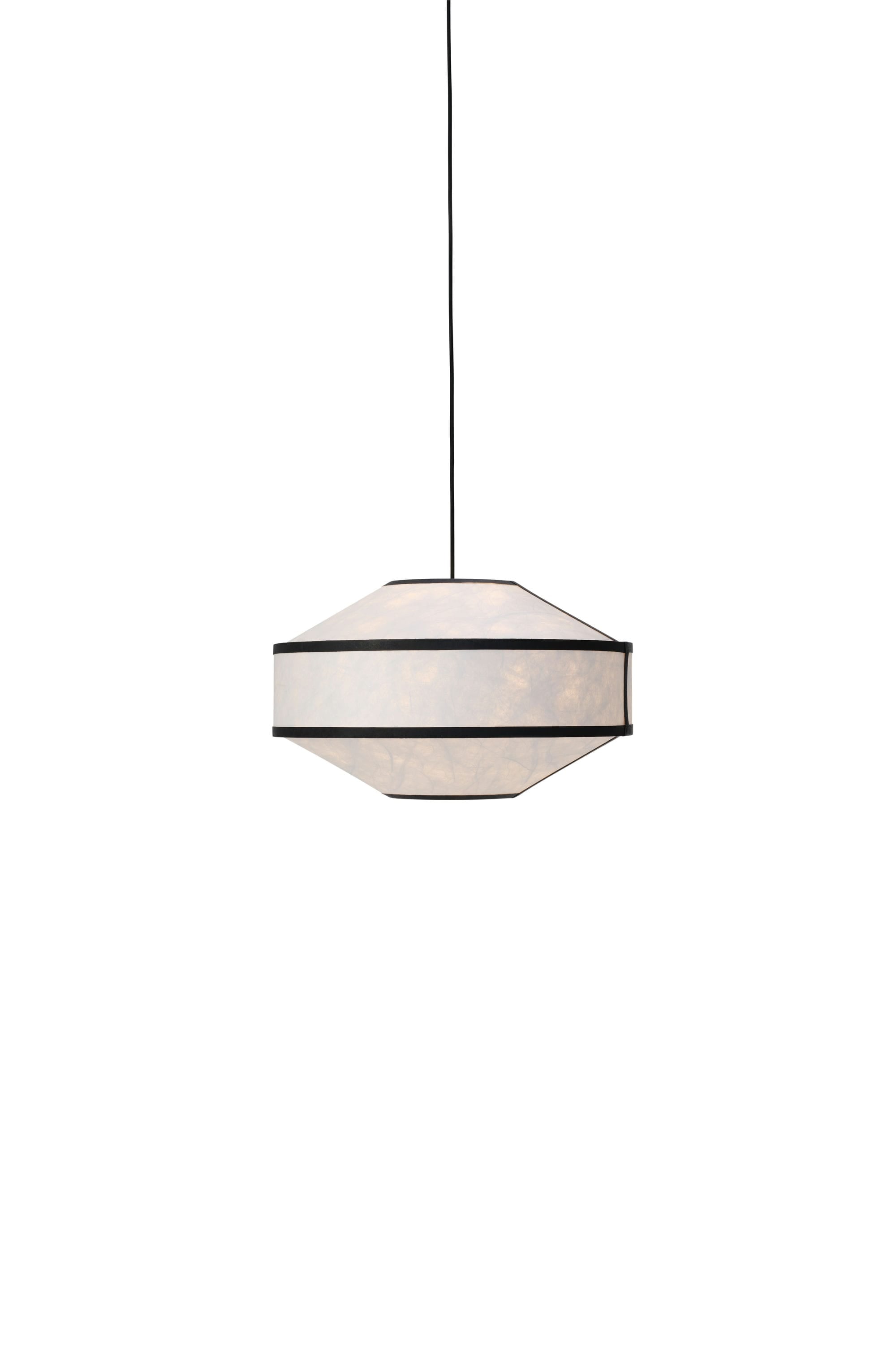 White with black kite hanging lamp with black