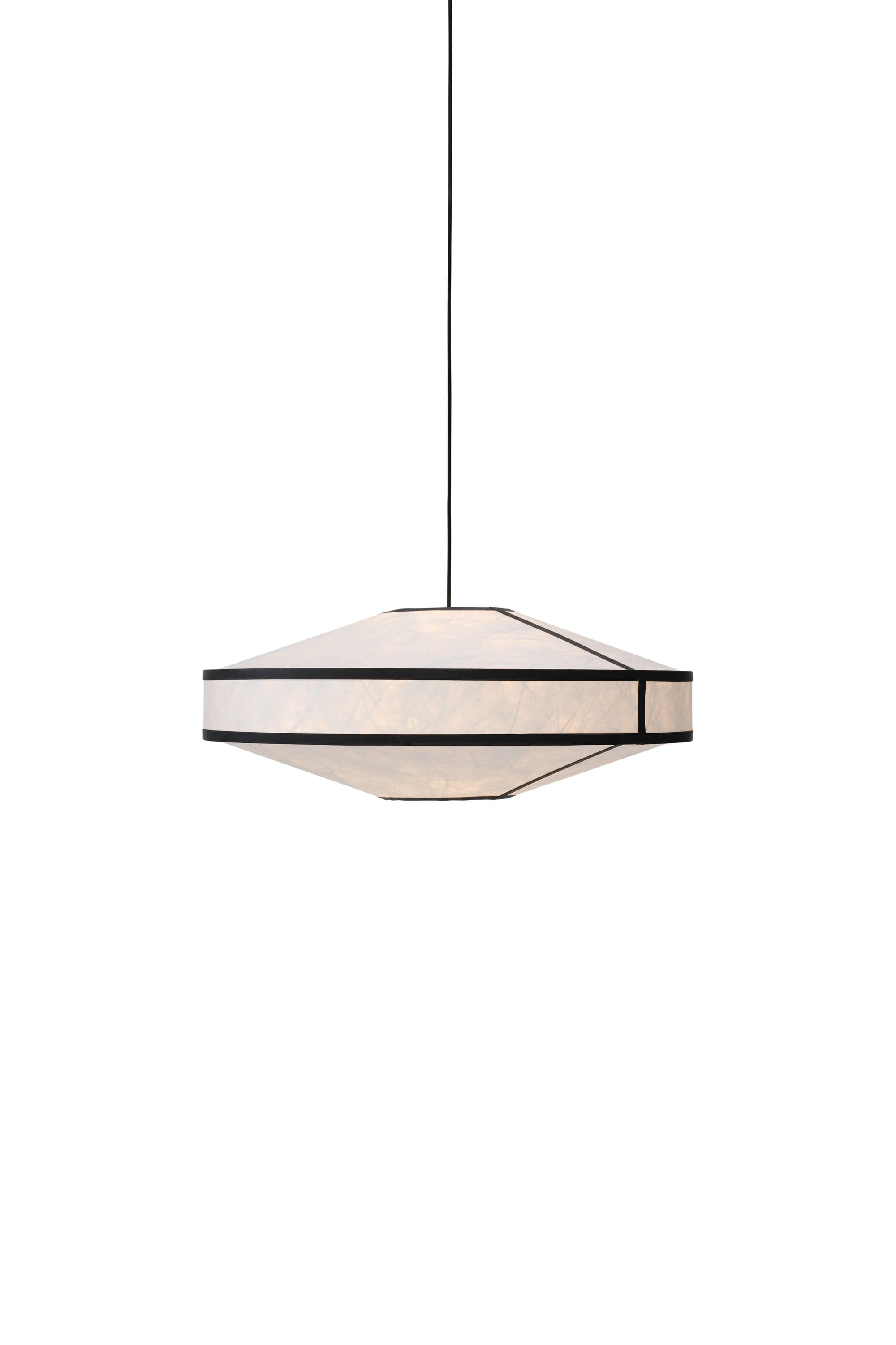 White with black kite hanging lamp with black