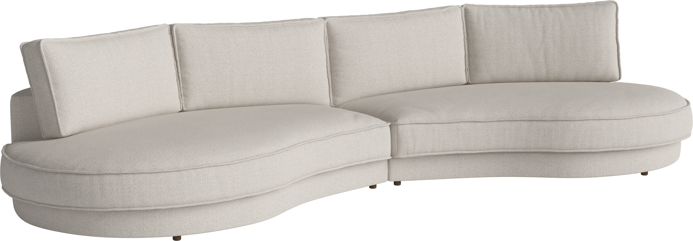 2-modules Sofa abgerundete gepolsterte Noora dunkle Basis