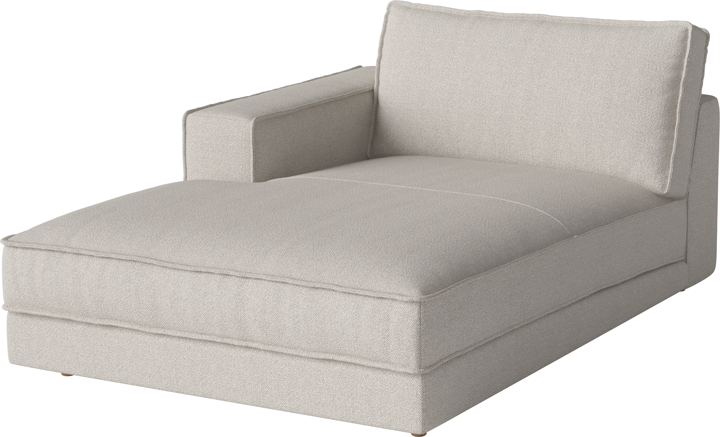 Noora Modulare Sofa - Linkshandelte Chaise mit einer Eichenbasis