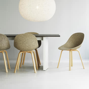 A chair upholstered mats with a beech base