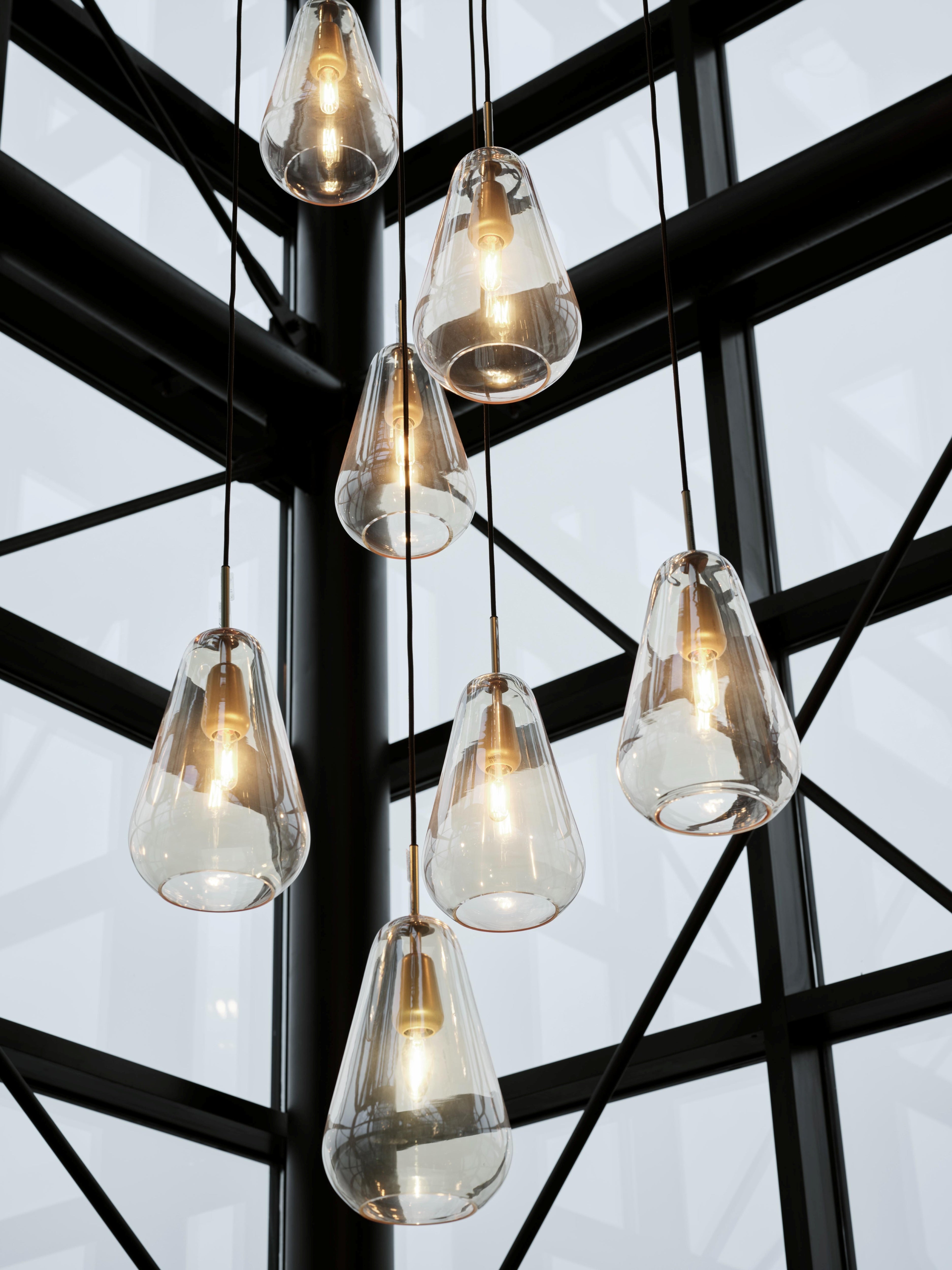 ANOLI Chandelier 13 Gold with Opal Glass