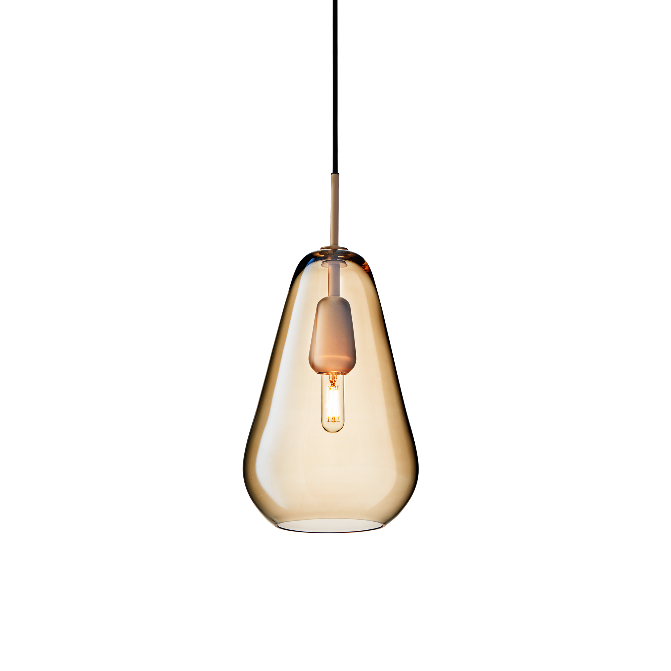 Pendelleuchte ANOLI gold mit goldenem Glas