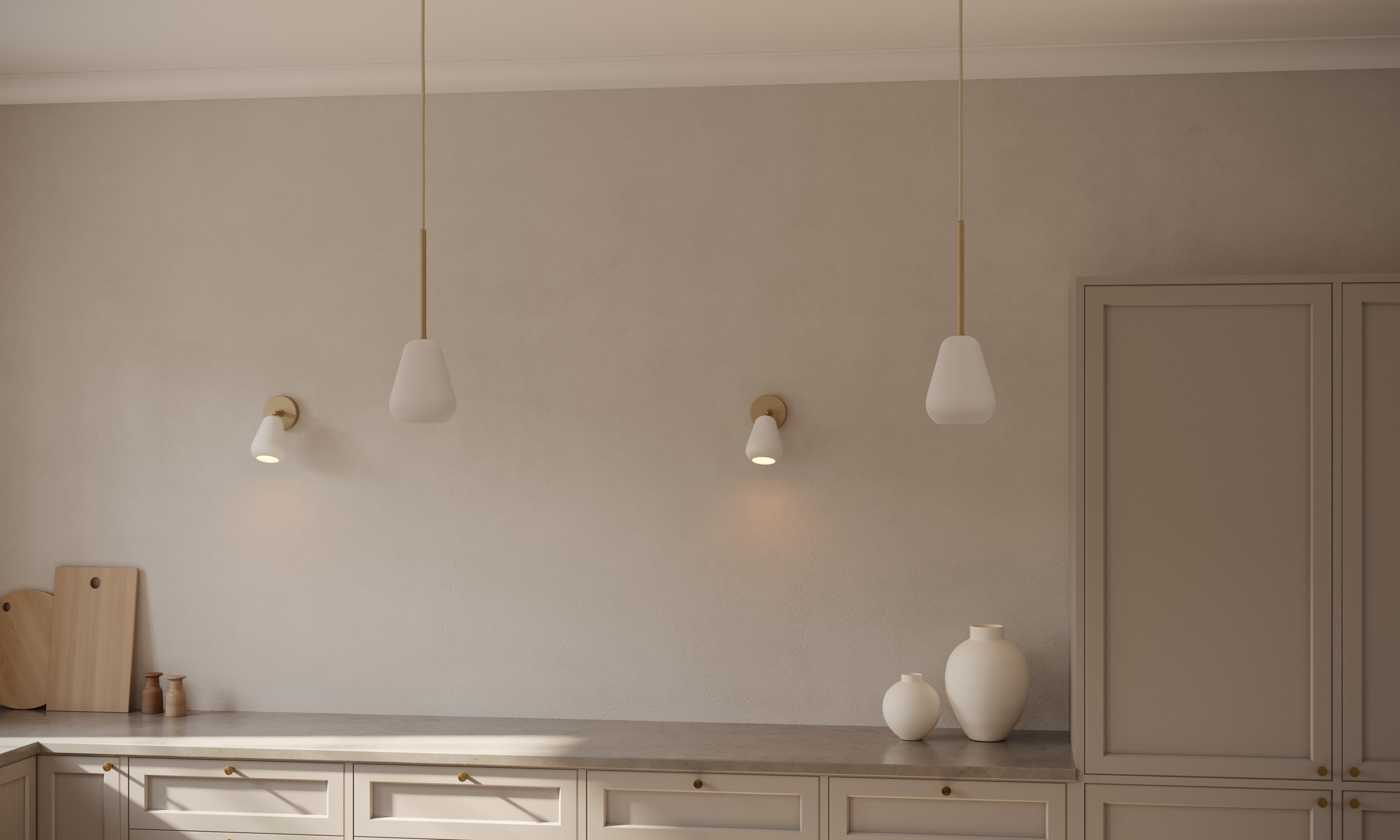 ANOLI wall lamp in gold with white