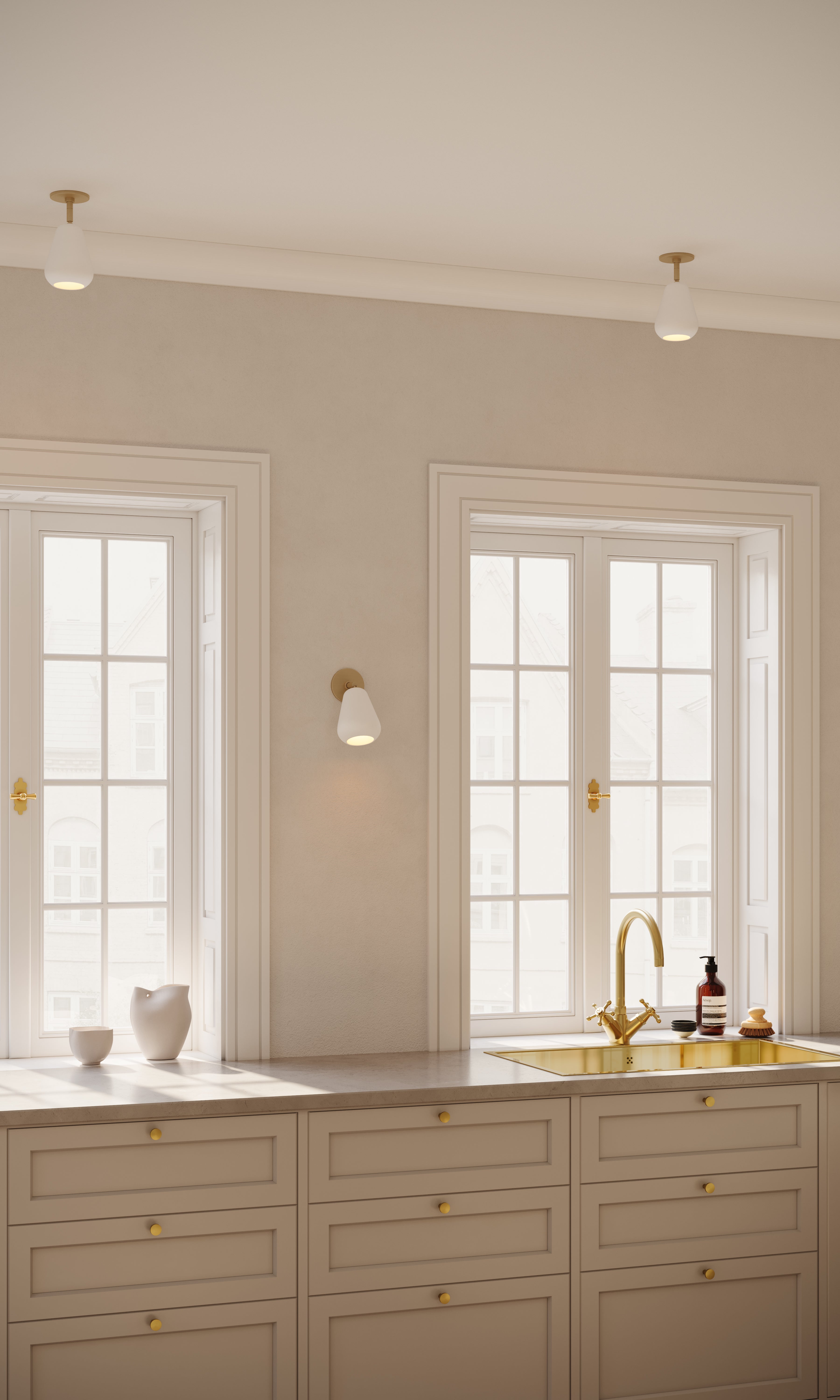 ANOLI wall lamp in gold with white
