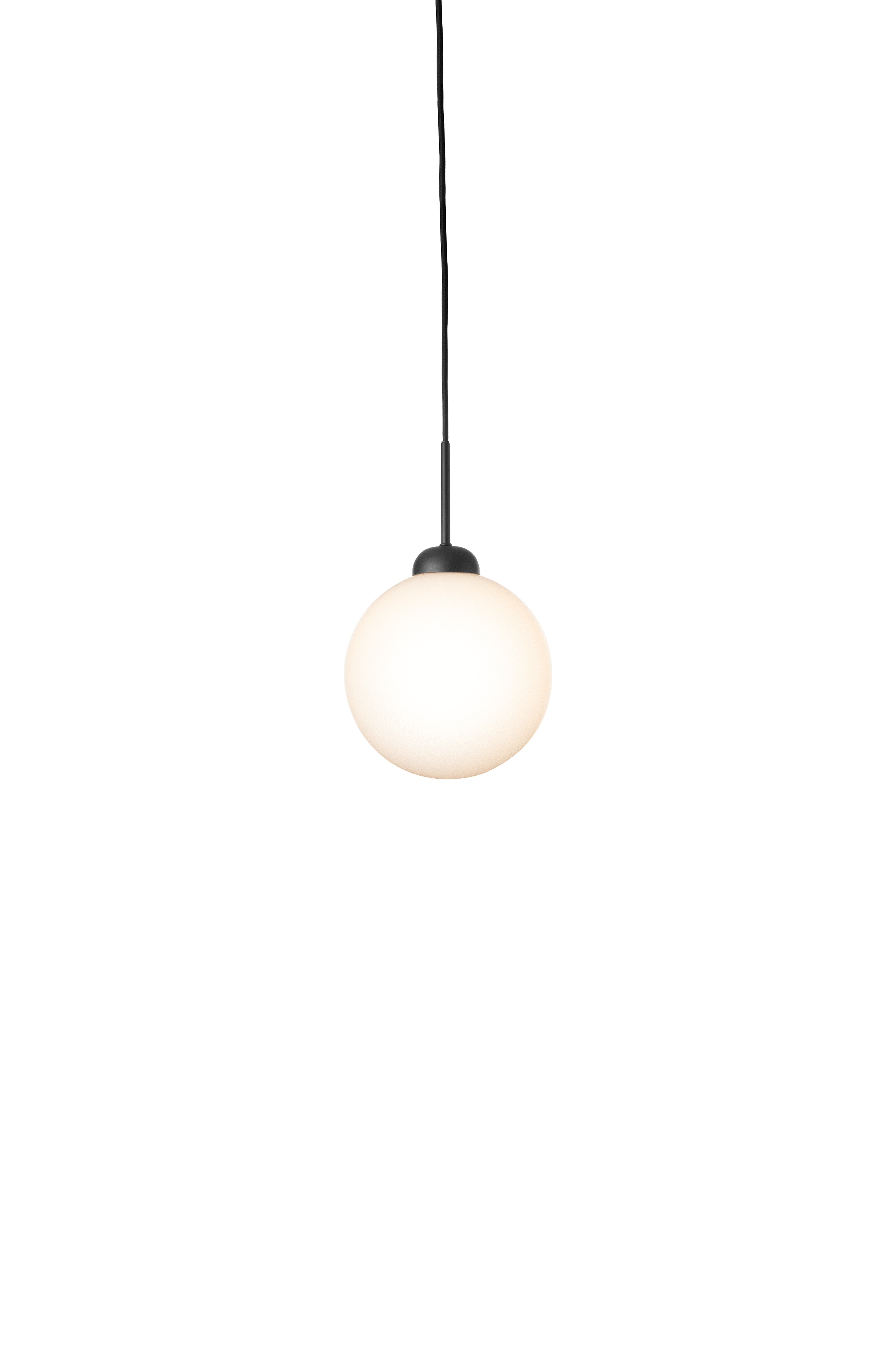 APIALES Black Pendant Lamp with Opal Glass