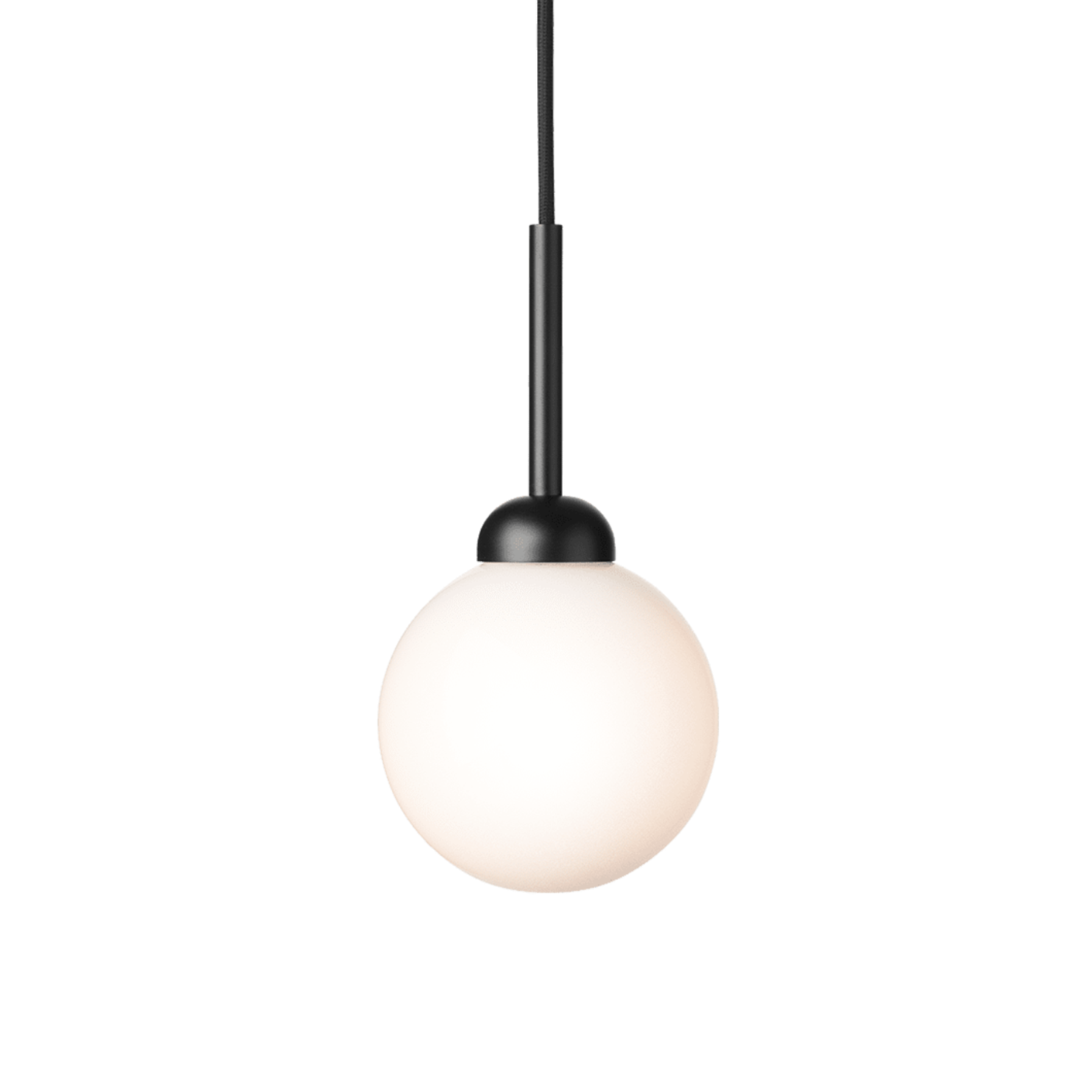 APIALES Black Pendant Lamp with Opal Glass