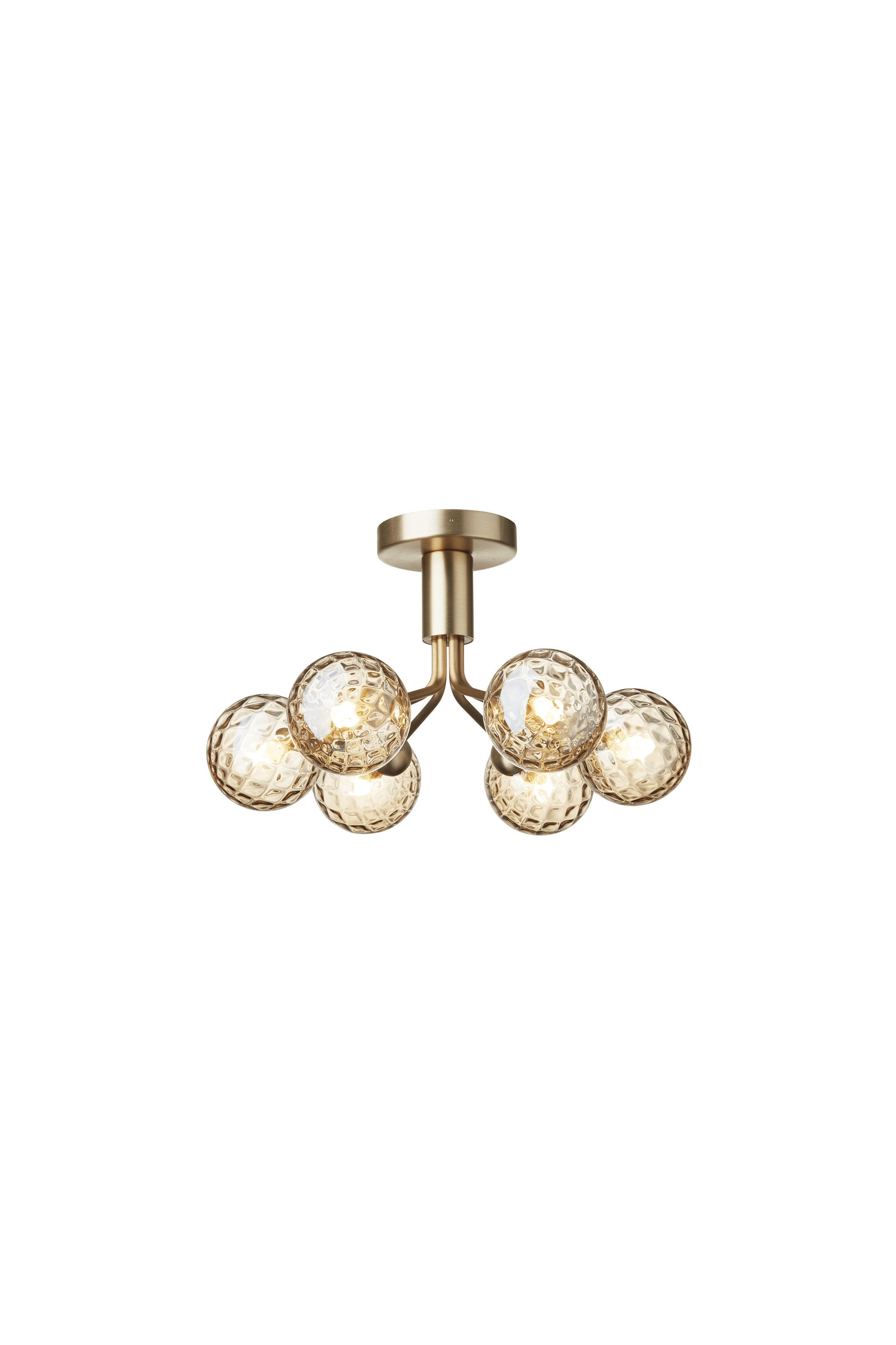 Deckenleuchte APIALES 6 Messing mit goldenem Glas