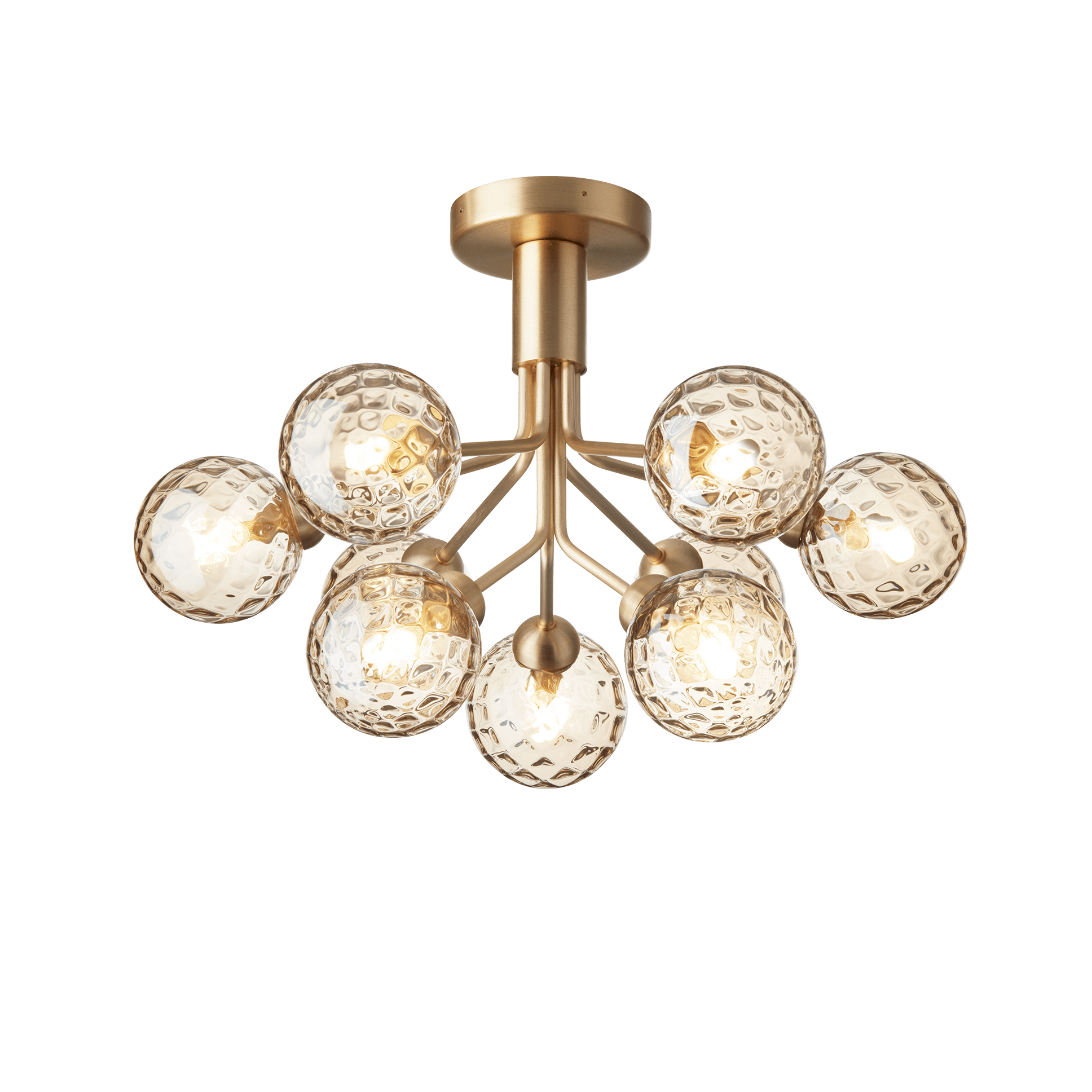 Deckenleuchte APIALES 9 Messing mit goldenem Glas