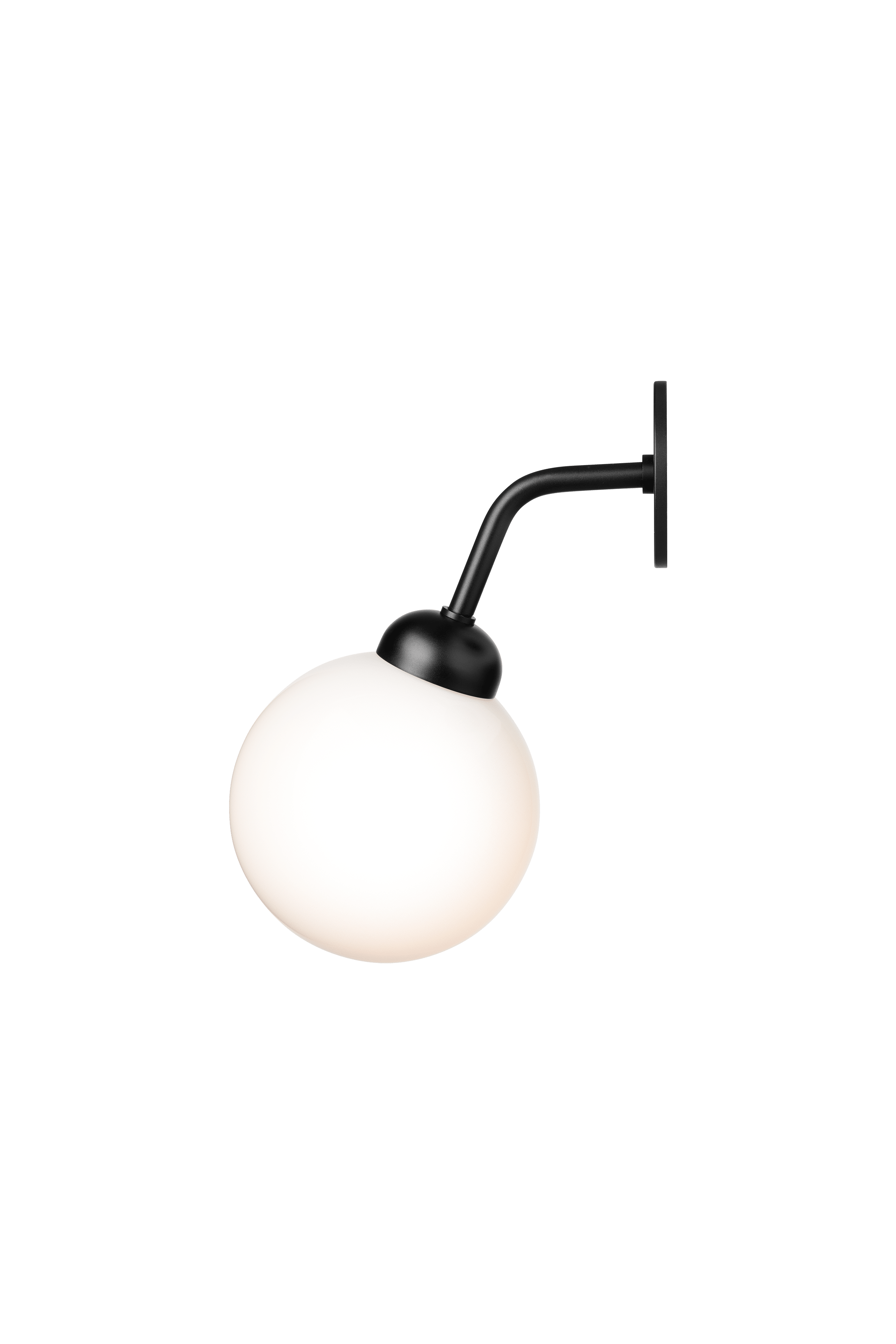 APIALES Black Wall Lamp with Opal Glass
